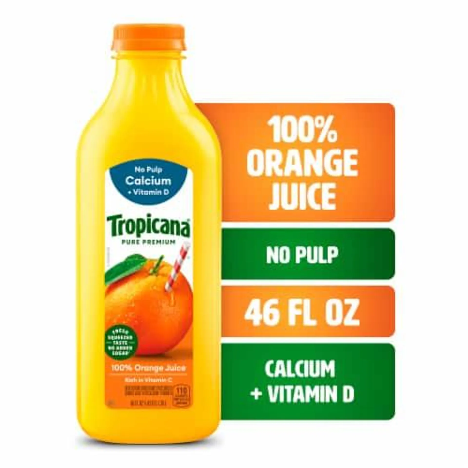 Tropicana Pure Premium Original No Pulp No Sugar Added Calcium And Vitamin D 100% Orange Juice