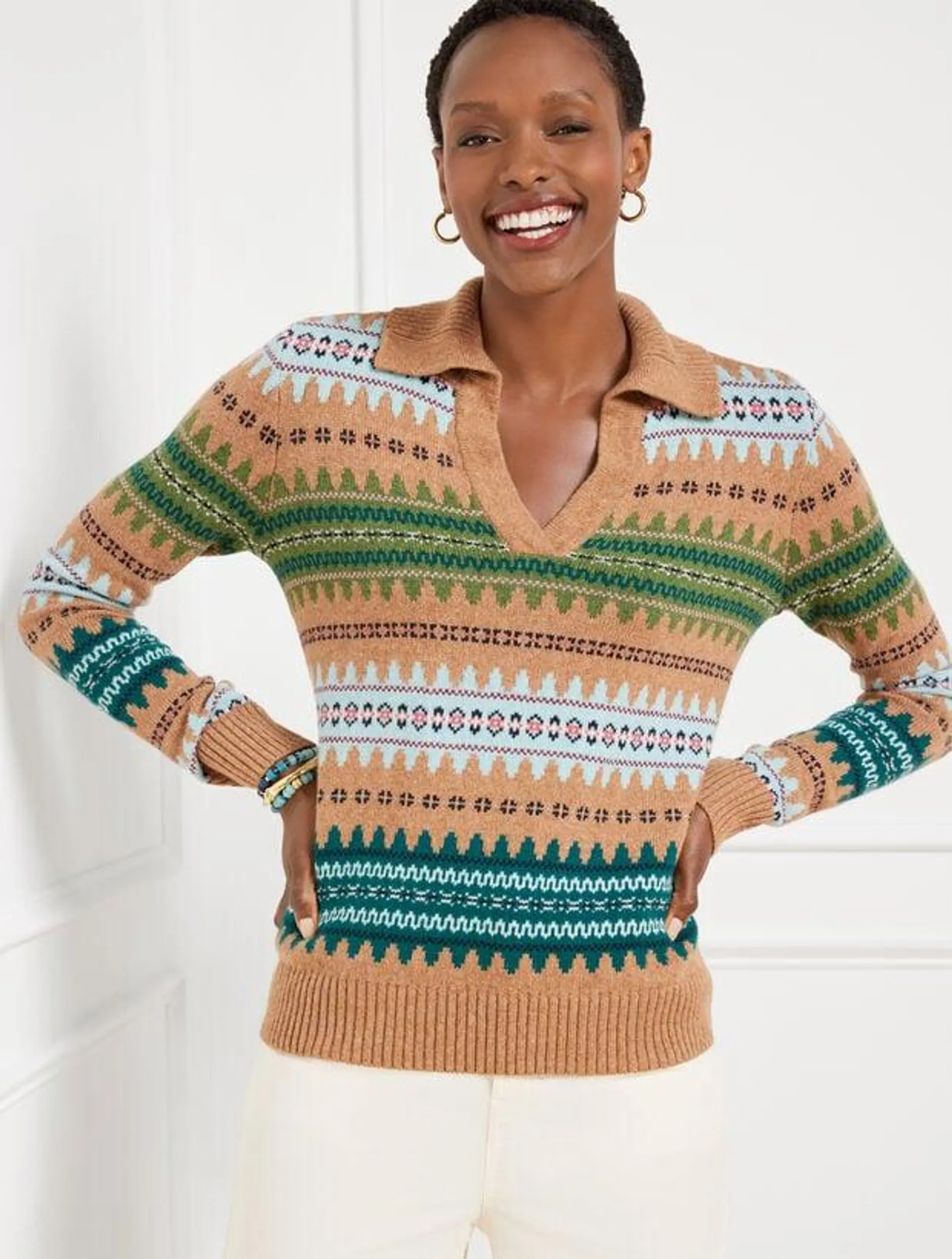 Johnny Collar Sweater - Autumn Fair Isle