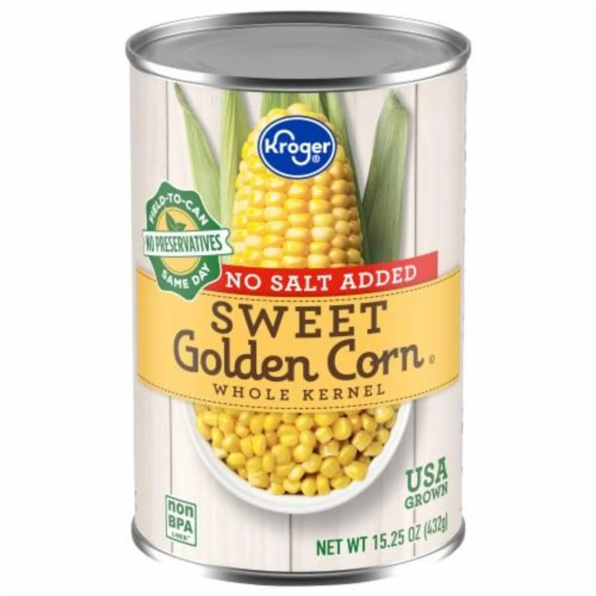 Kroger® No Salt Added Sweet Golden Whole Kernel Corn
