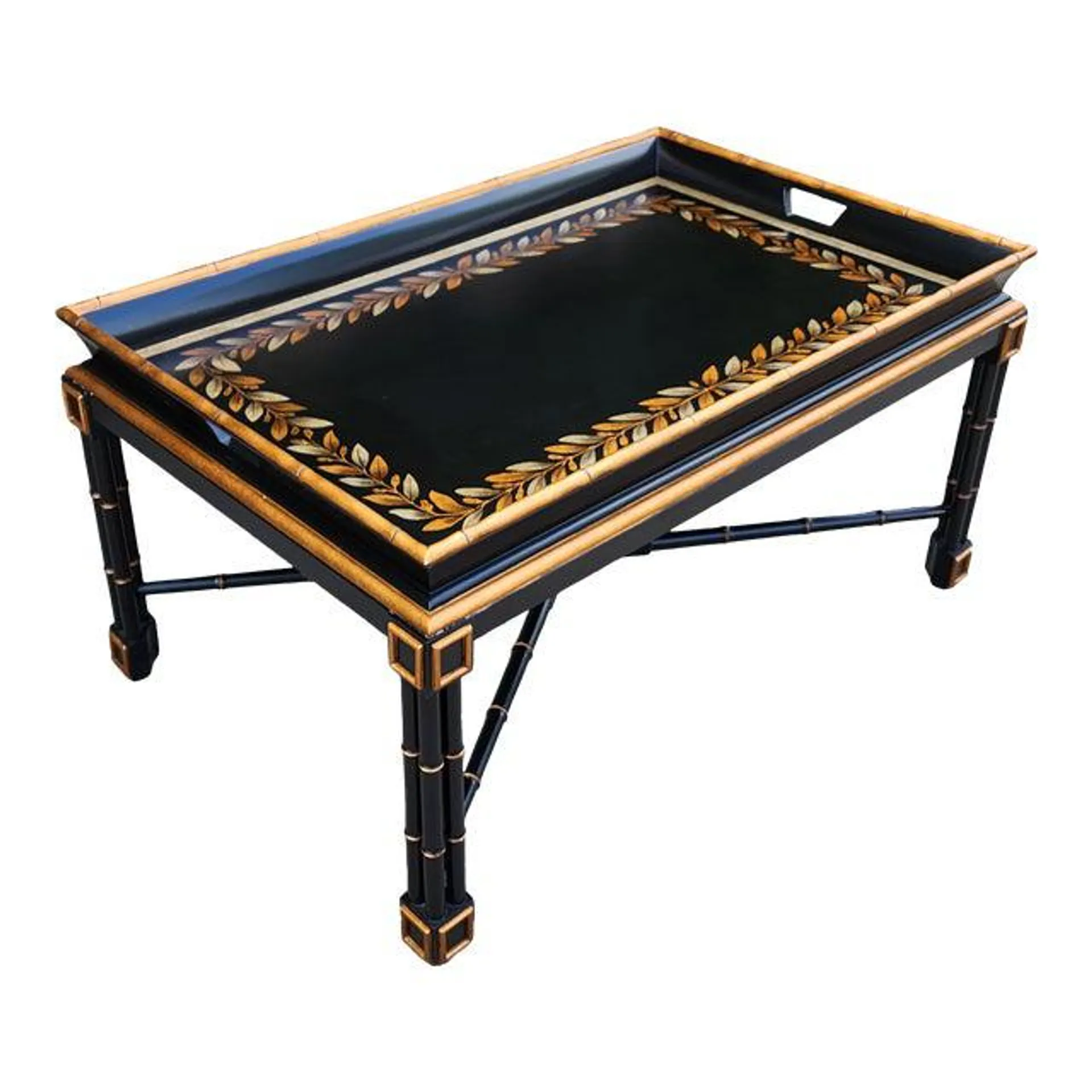 Faux Bamboo Chinoiserie Style Coffee Table
