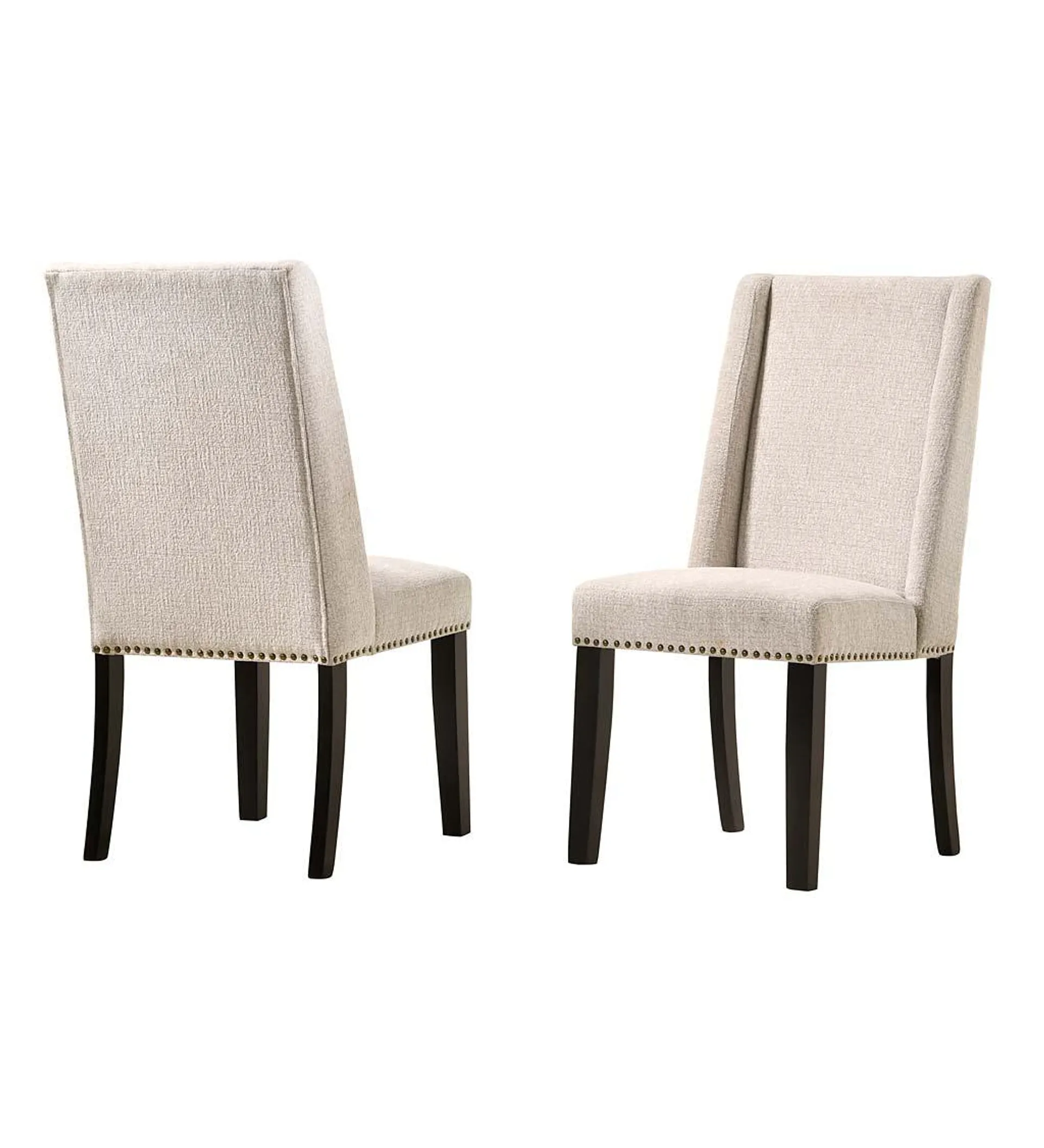 Lana Upholstered Dining Chairs, Set of 2 - Fawn Gray/Espresso