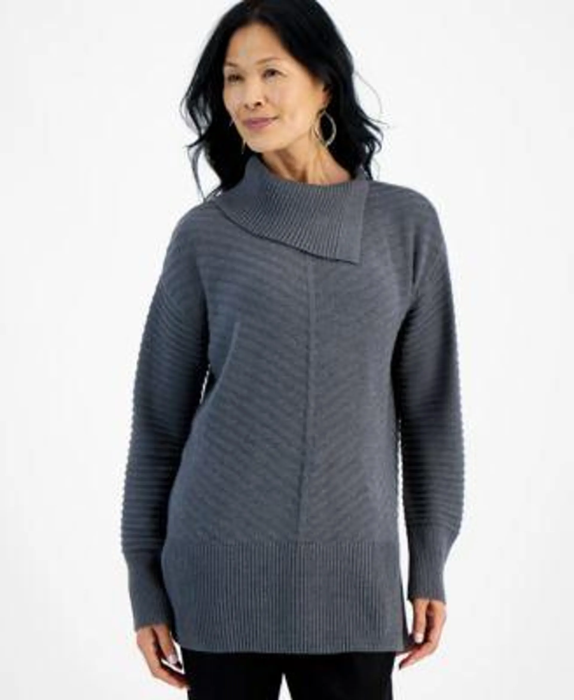 Women's Envelope-Neck Tunic Sweater, Created for Macy's