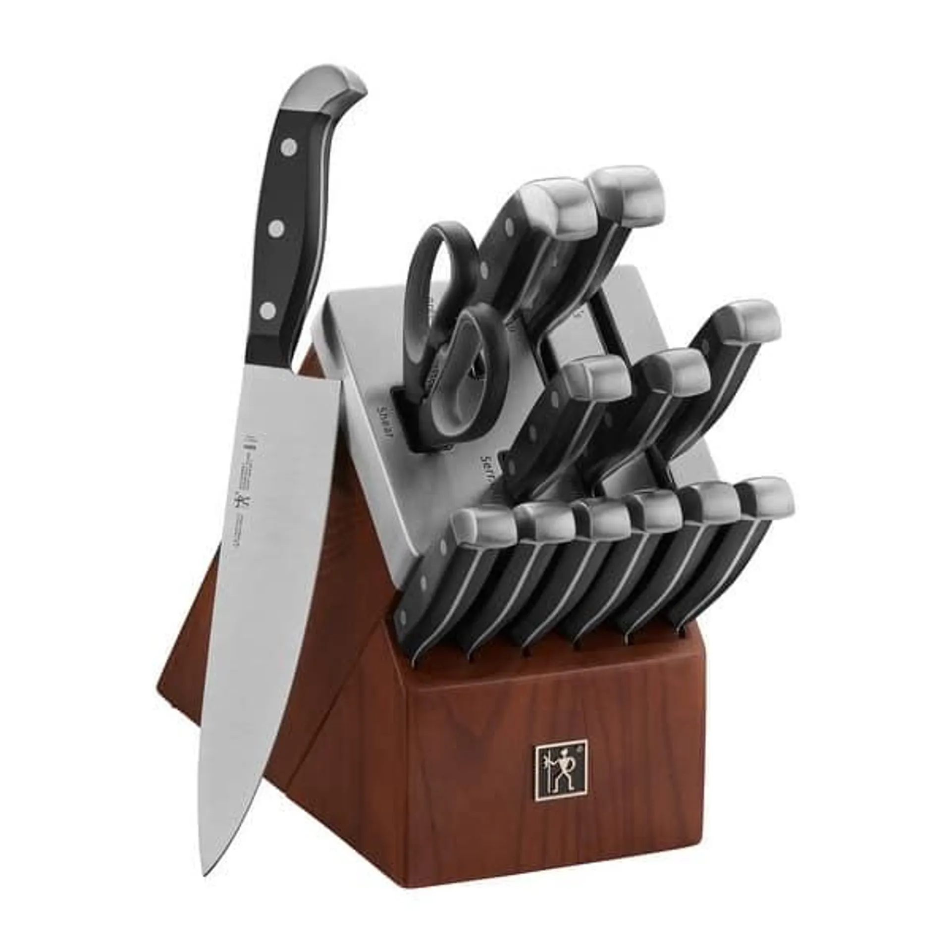 HENCKELS Statement Self-Sharpening Knife Set with Block, Chef Knife, Paring Knife, Bread Knife, Steak Knife, 14-piece