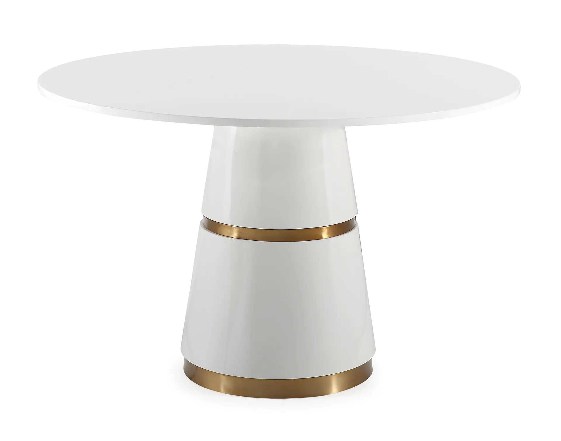 Rosa White Lacquer 47" Round Dining Table