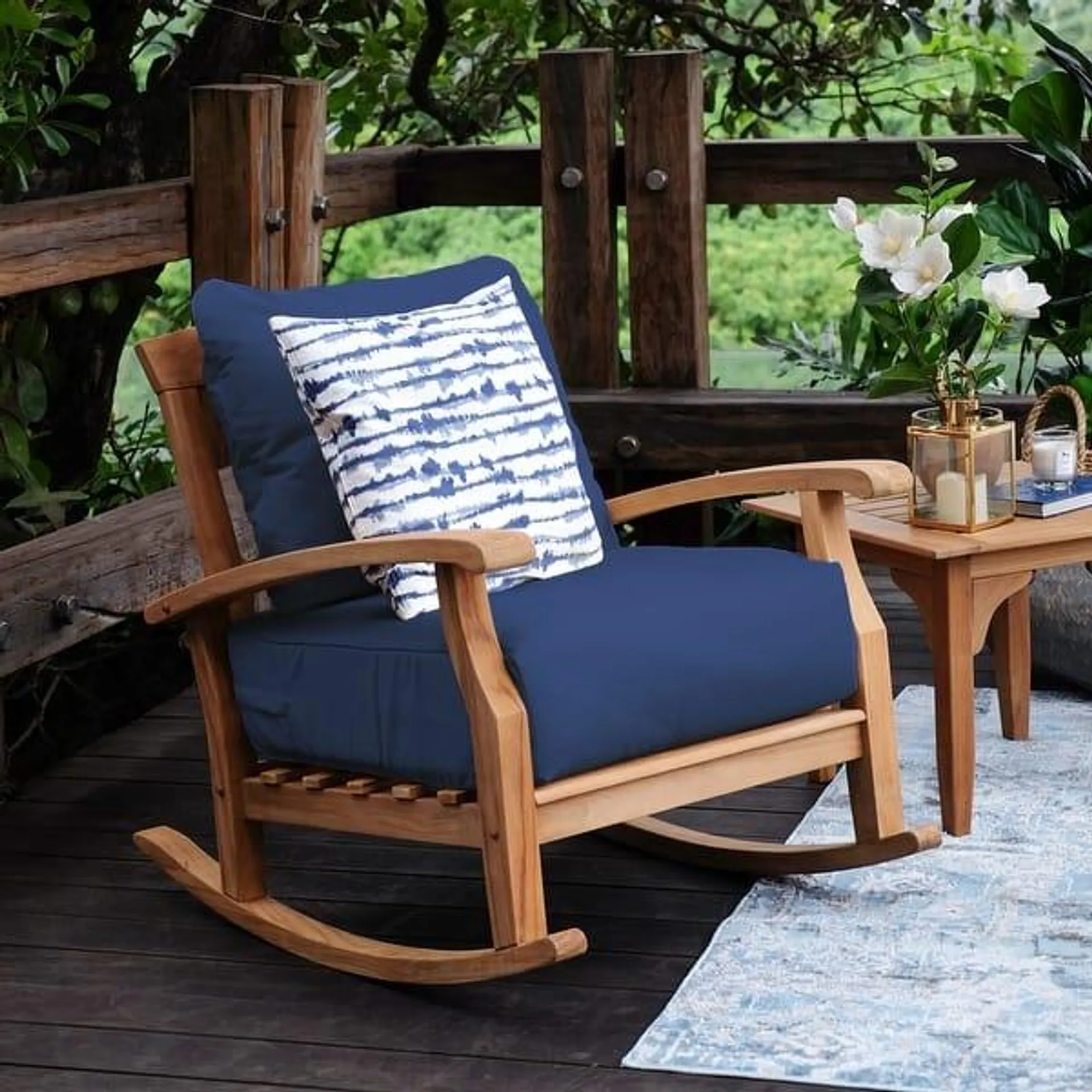 Cambridge Casual Leon Teak Patio Rocking Chair