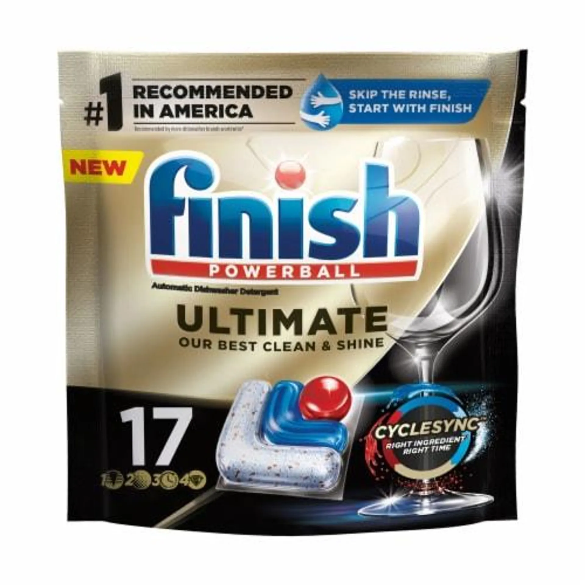 Finish Ultimate Dishwasher Detergent, Premium Dishwashing Tablets, 17 tabs