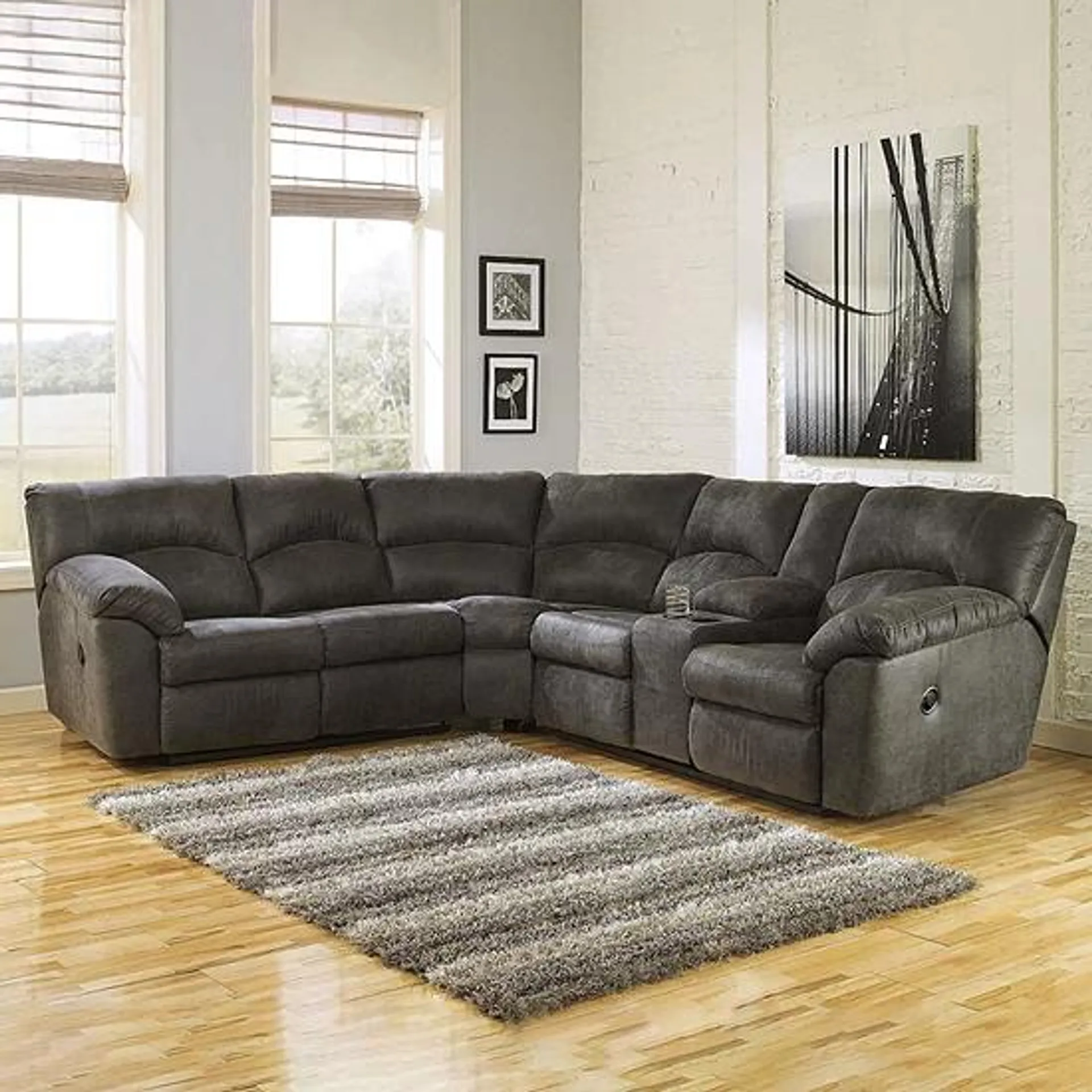 Signature Design by Ashley® Tambo Reclining 2pc Sectional in Pewter