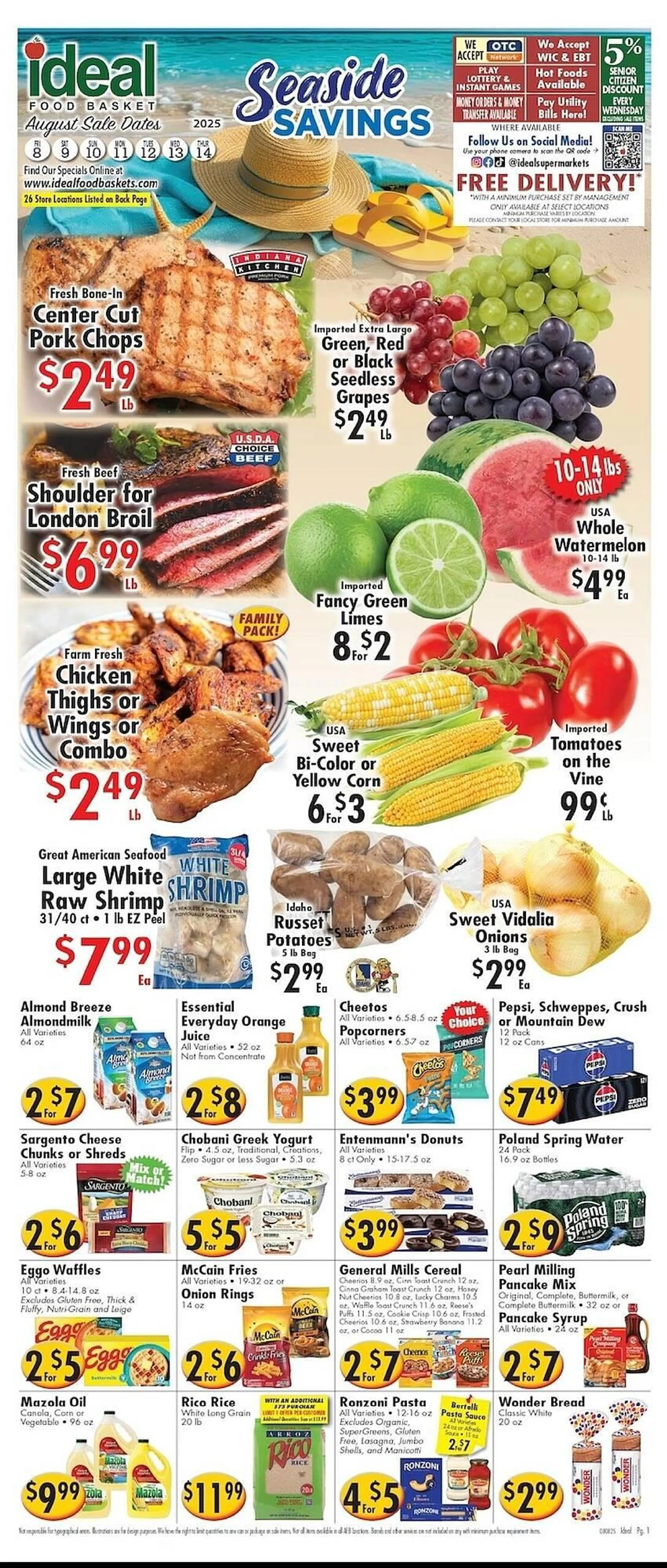 Weekly ad Ideal Food Basket Weekly Ad from August 8 to August 14 2025 - Page 1