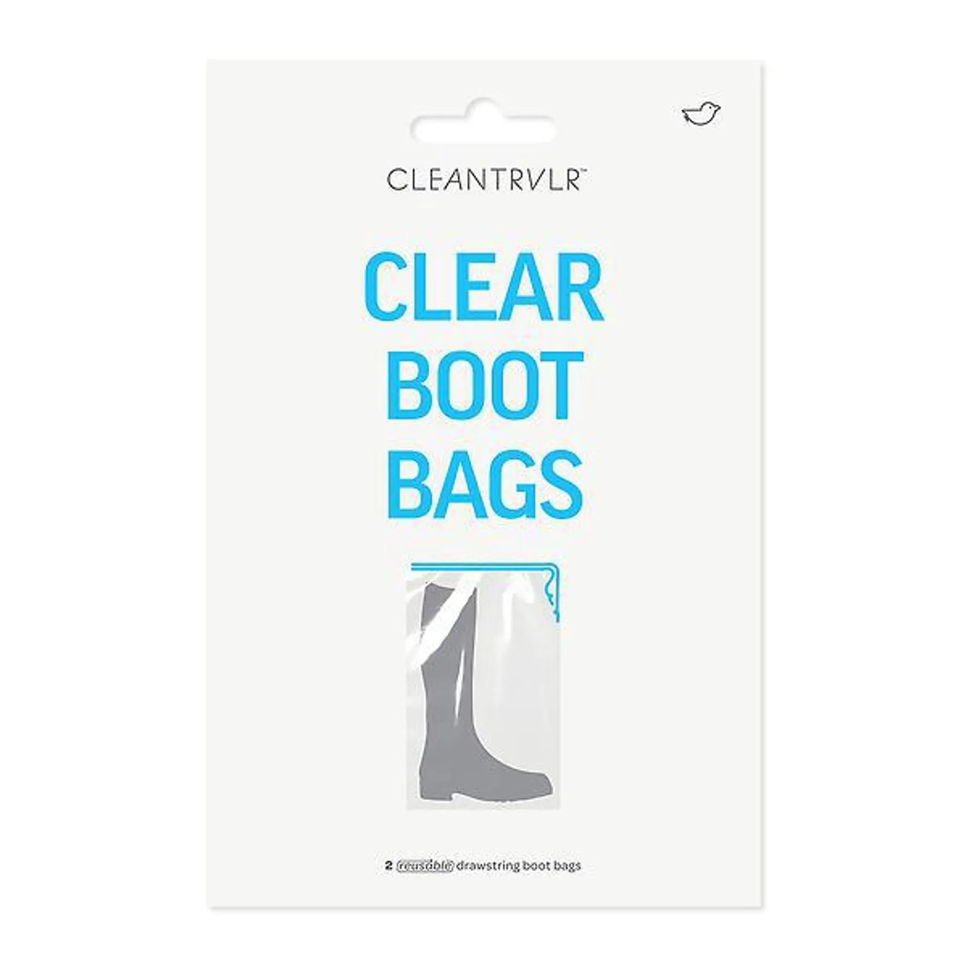 CleanTrvlr Clear Boot Bags Pkg/2