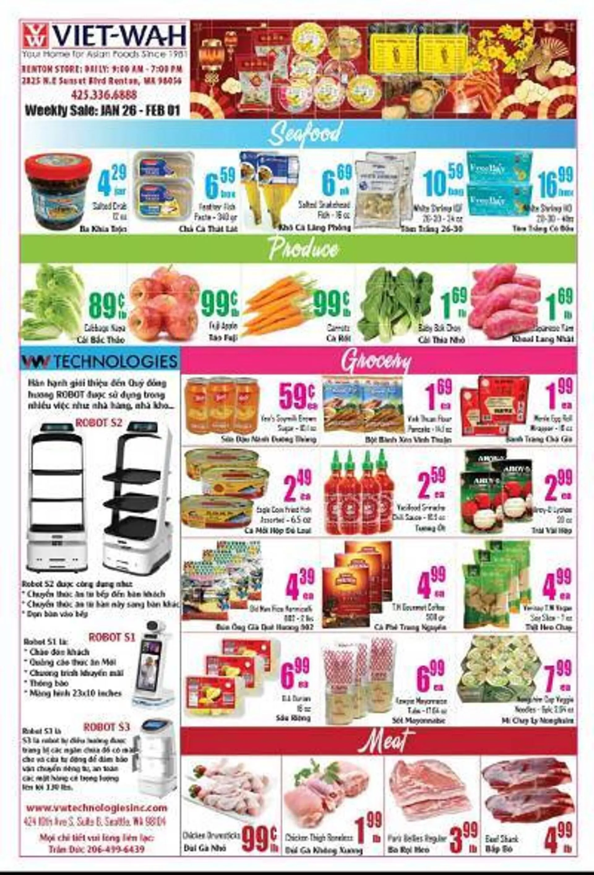 Weekly ad Viet Wah Supermarket Weekly Ad from January 26 to February 1 2024 - Page 1