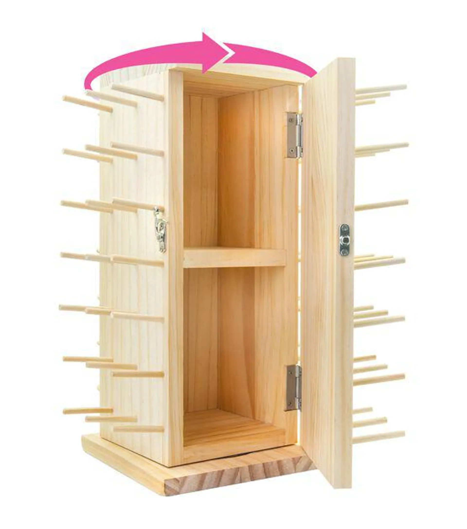 Pink Power 360 Rotating 84 Spool Rack With Storage