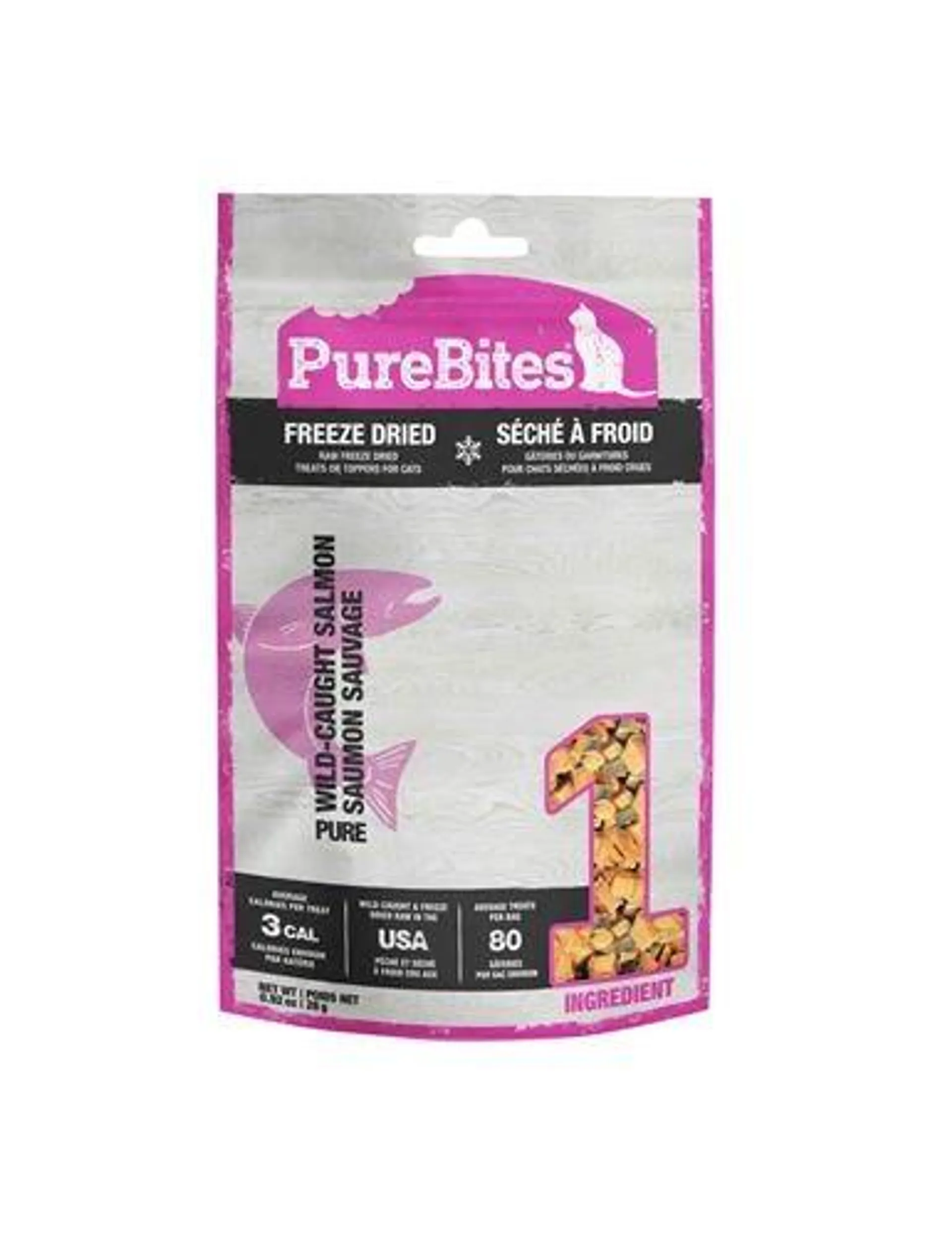 PureBites Freeze Dried Cat Treats, Salmon, 0.91 Ounces