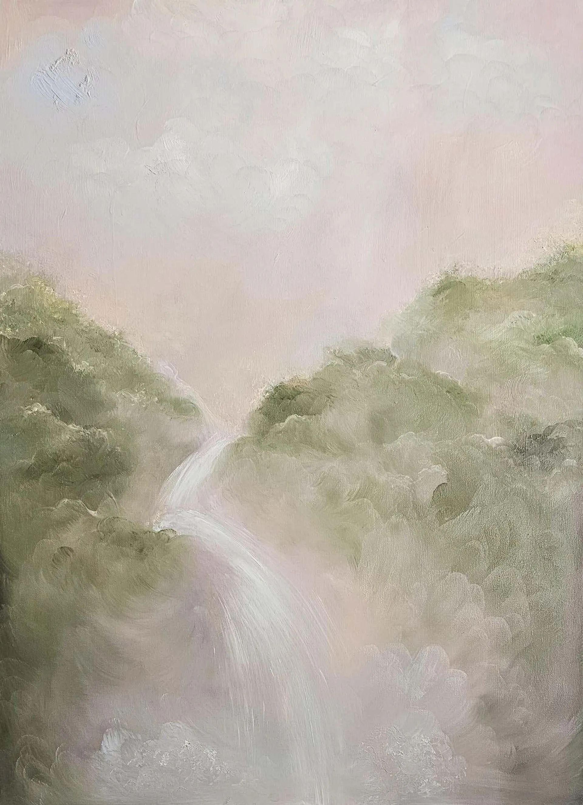 Jennifer L. Baker I remember the sweetness of life - Dreamy soft atmospheric waterfall painting