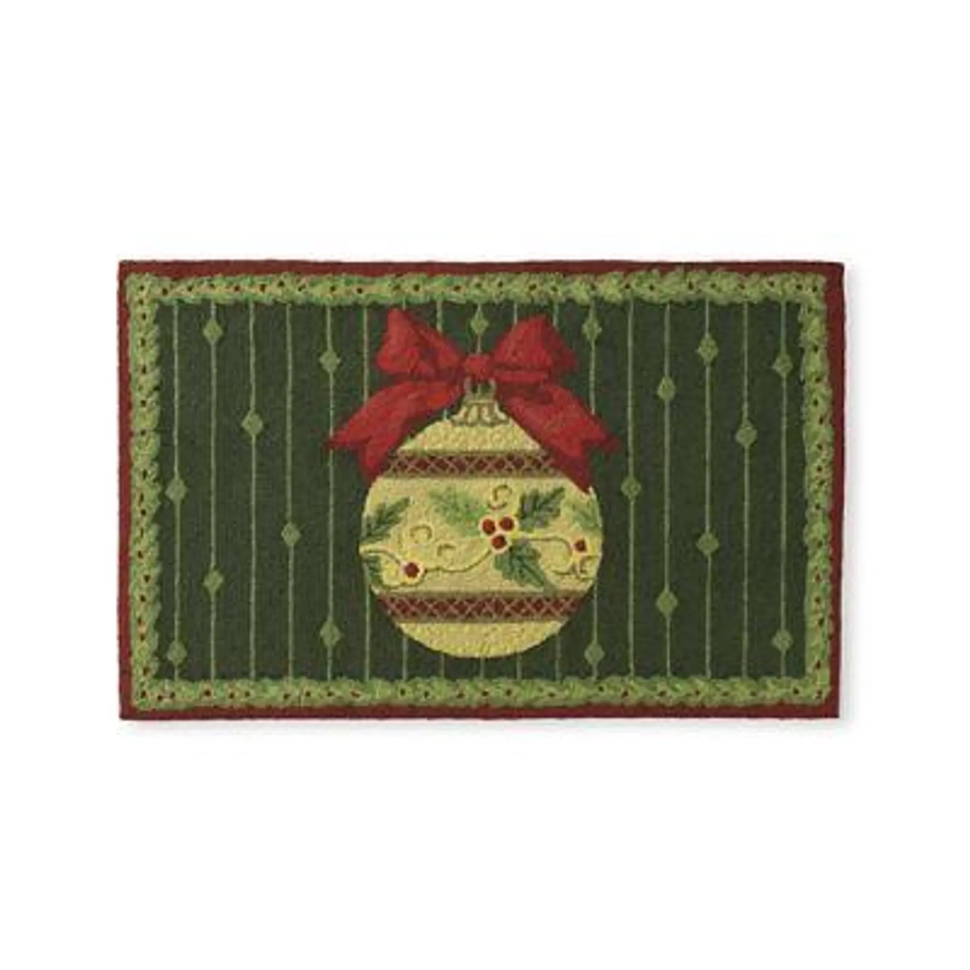 Holly Ornament Door Mat