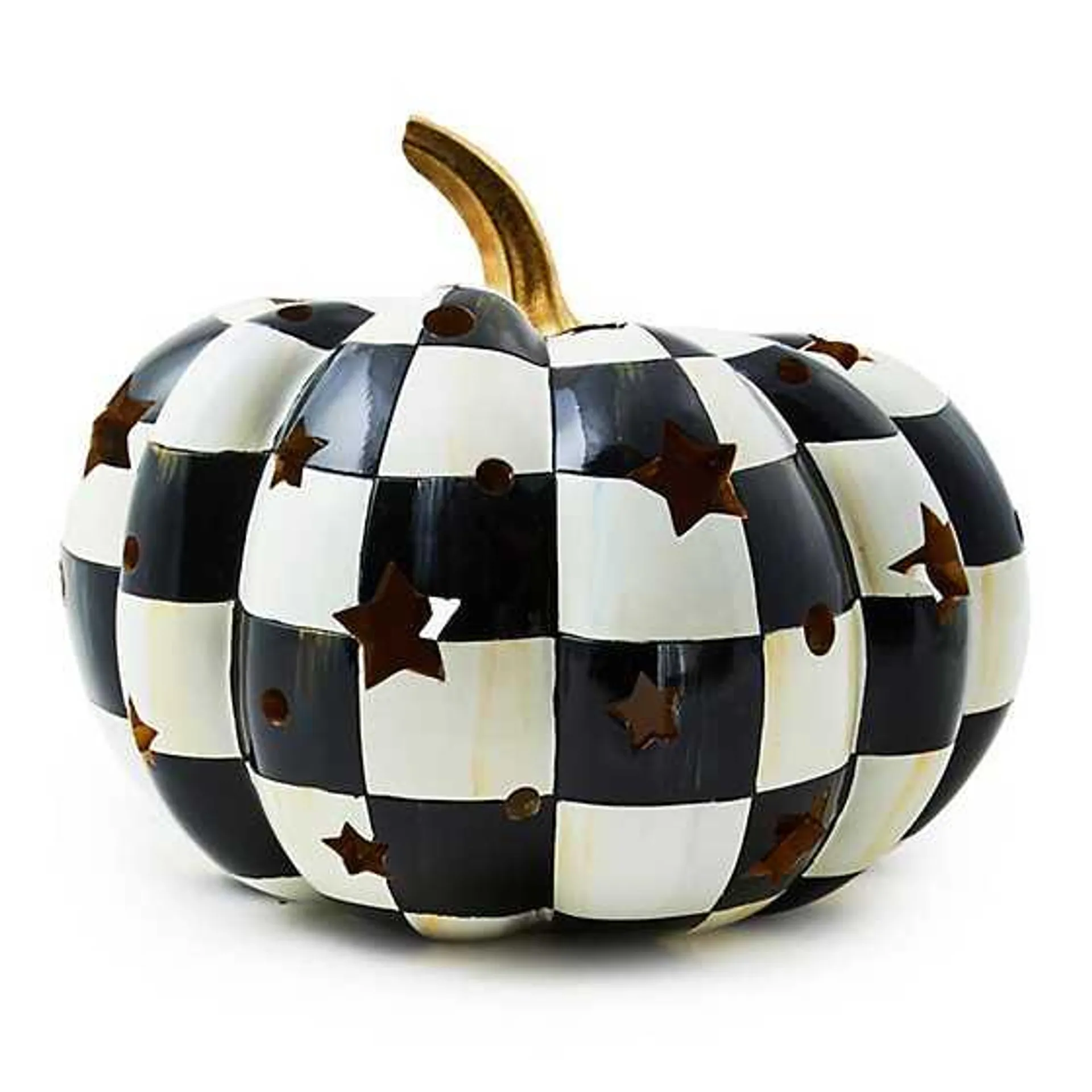 Courtly Check Illuminated Squashed Star Pumpkin