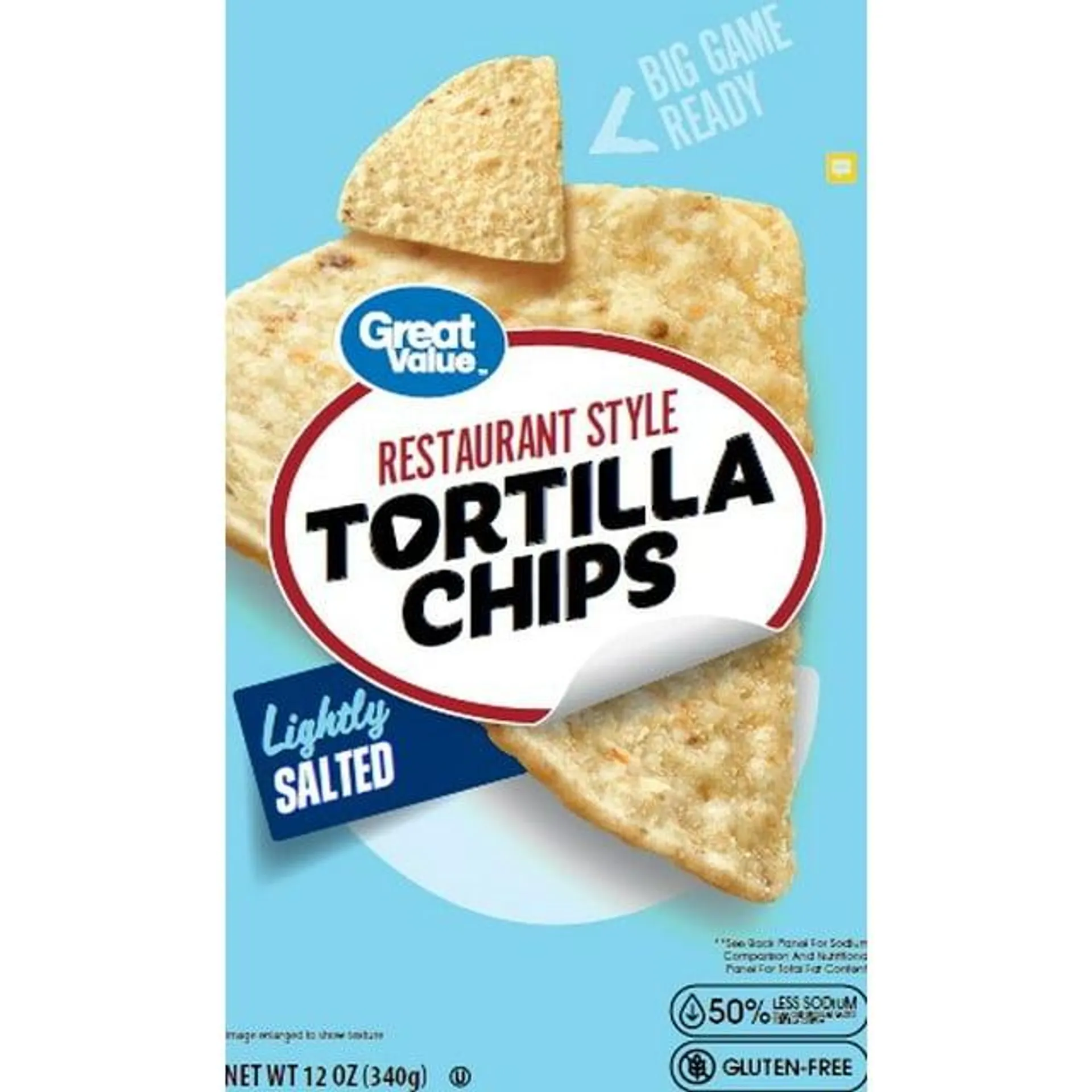 Great Value Lightly Salted Restaurant Style White Corn Tortilla Chips, 13 oz