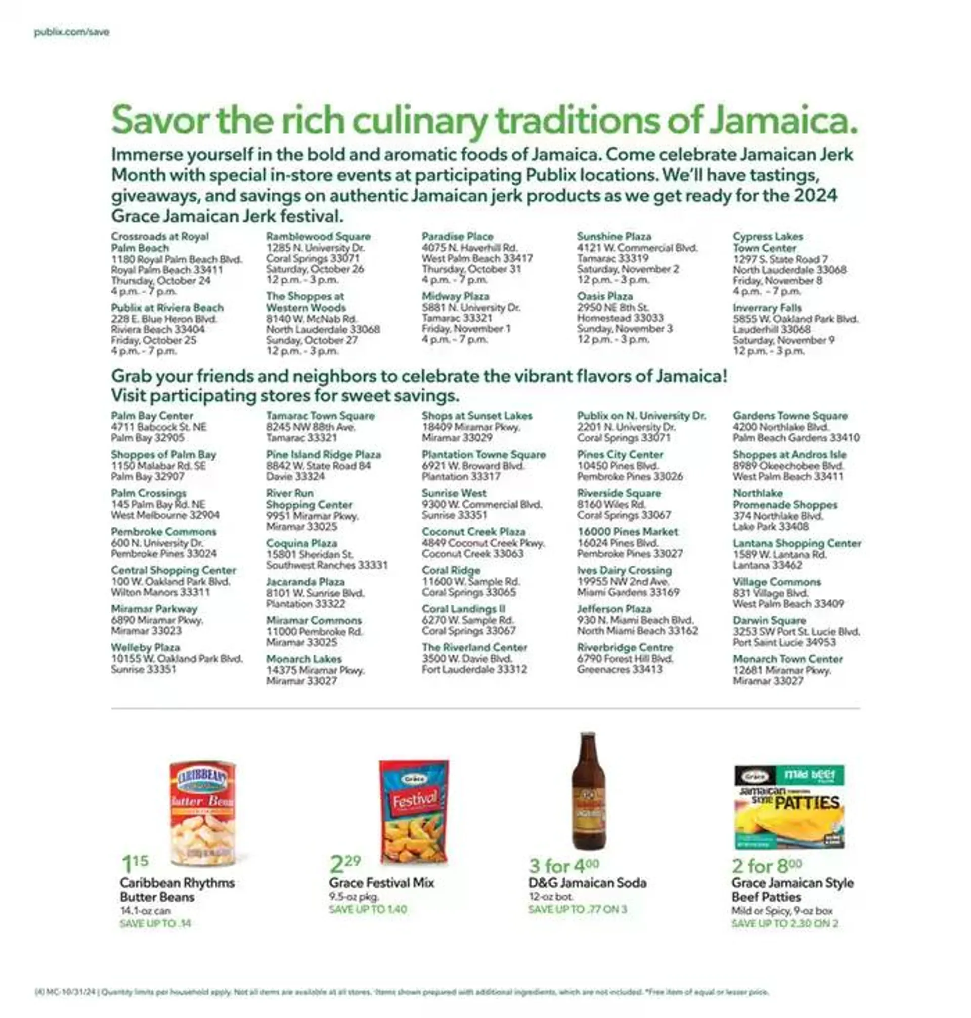 Weekly ad Publix Jamaican Jerk Month from October 31 to November 6 2024 - Page 4