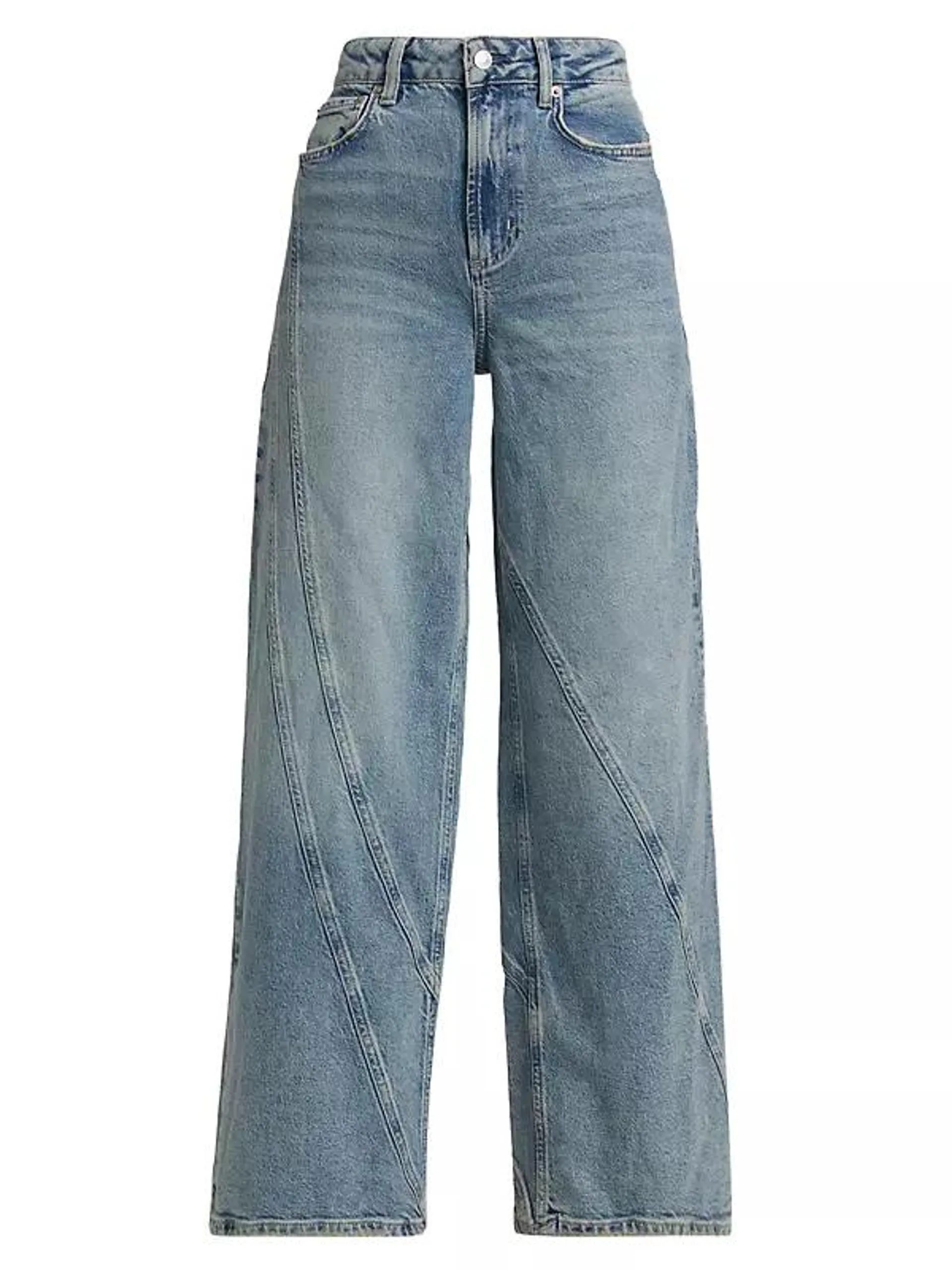 Getty High-Rise Twisted Seam Wide-Leg Jeans