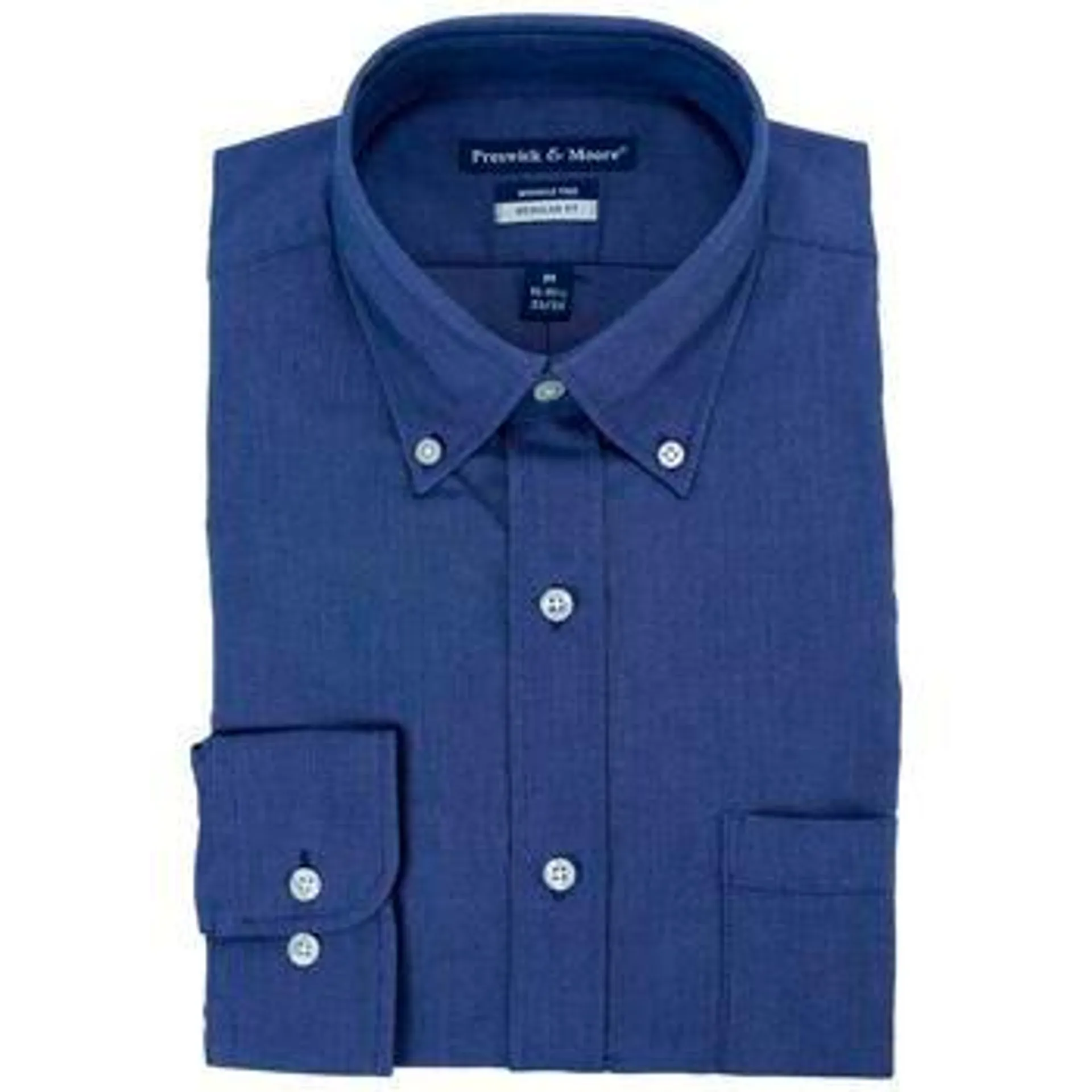 Mens Preswick & Moore Regular Fit Oxford Dress Shirt - Dark Navy