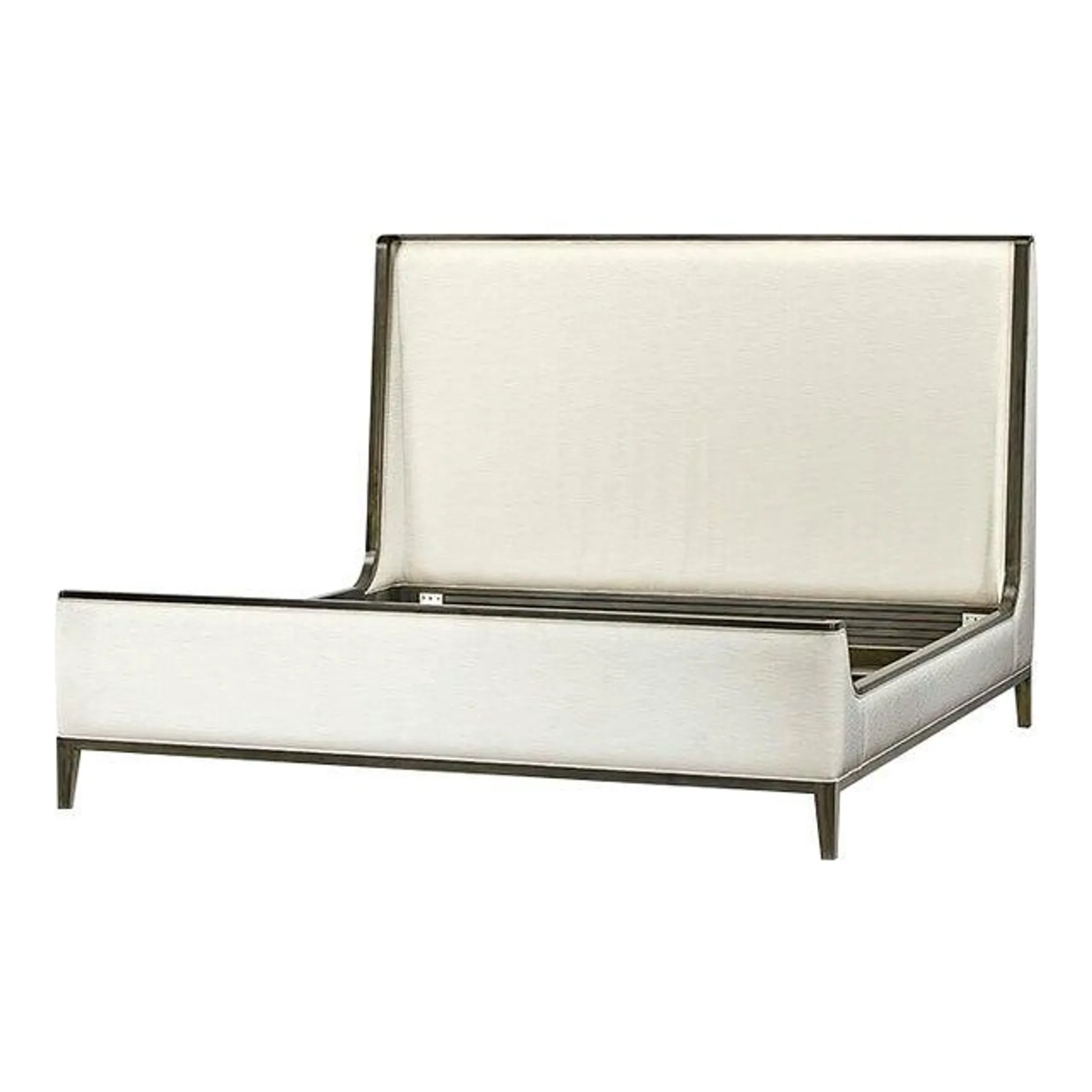 Modern Upholstered King Size Wing Back Bed