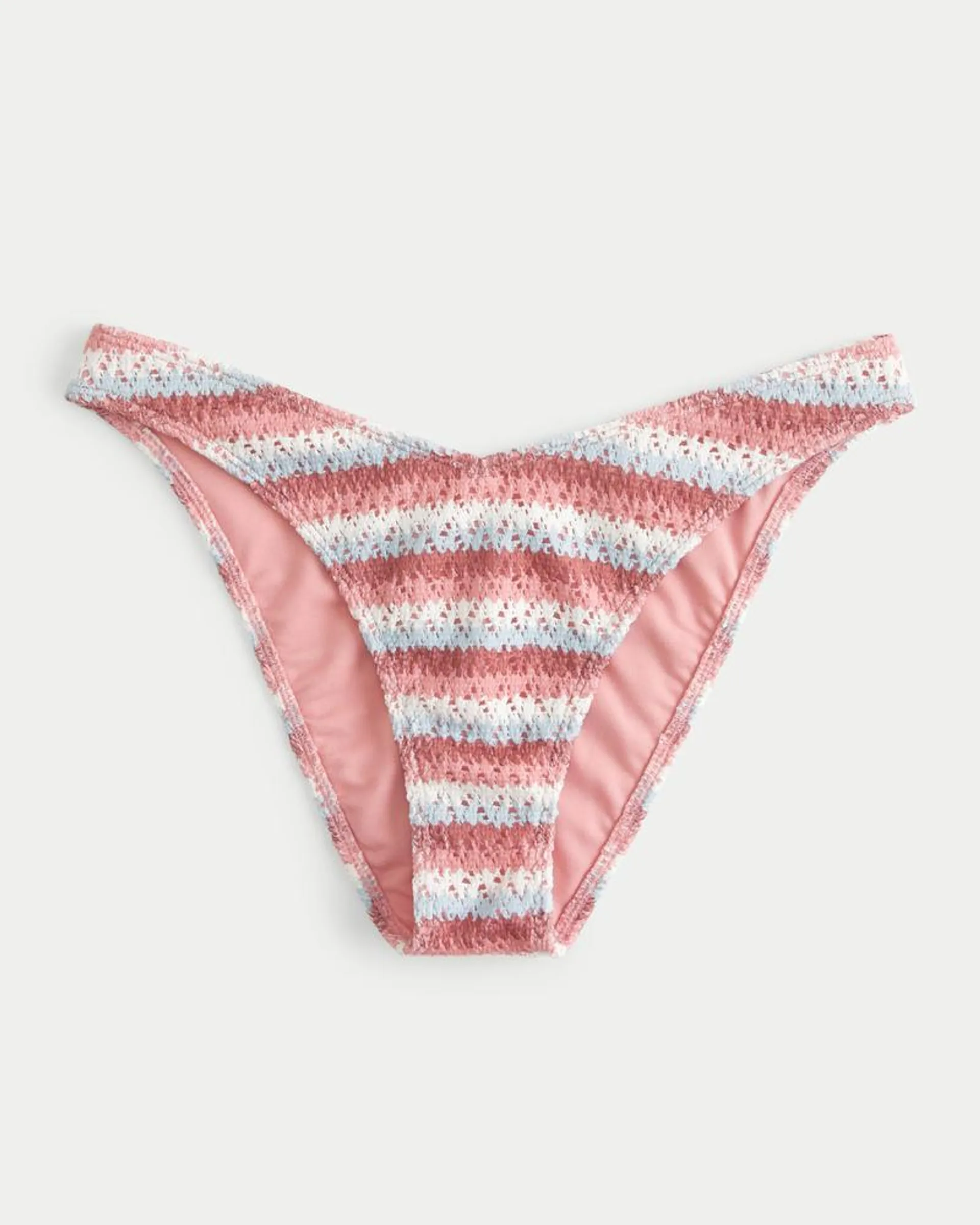 Crochet-Style High-Leg Cheeky Bikini Bottom