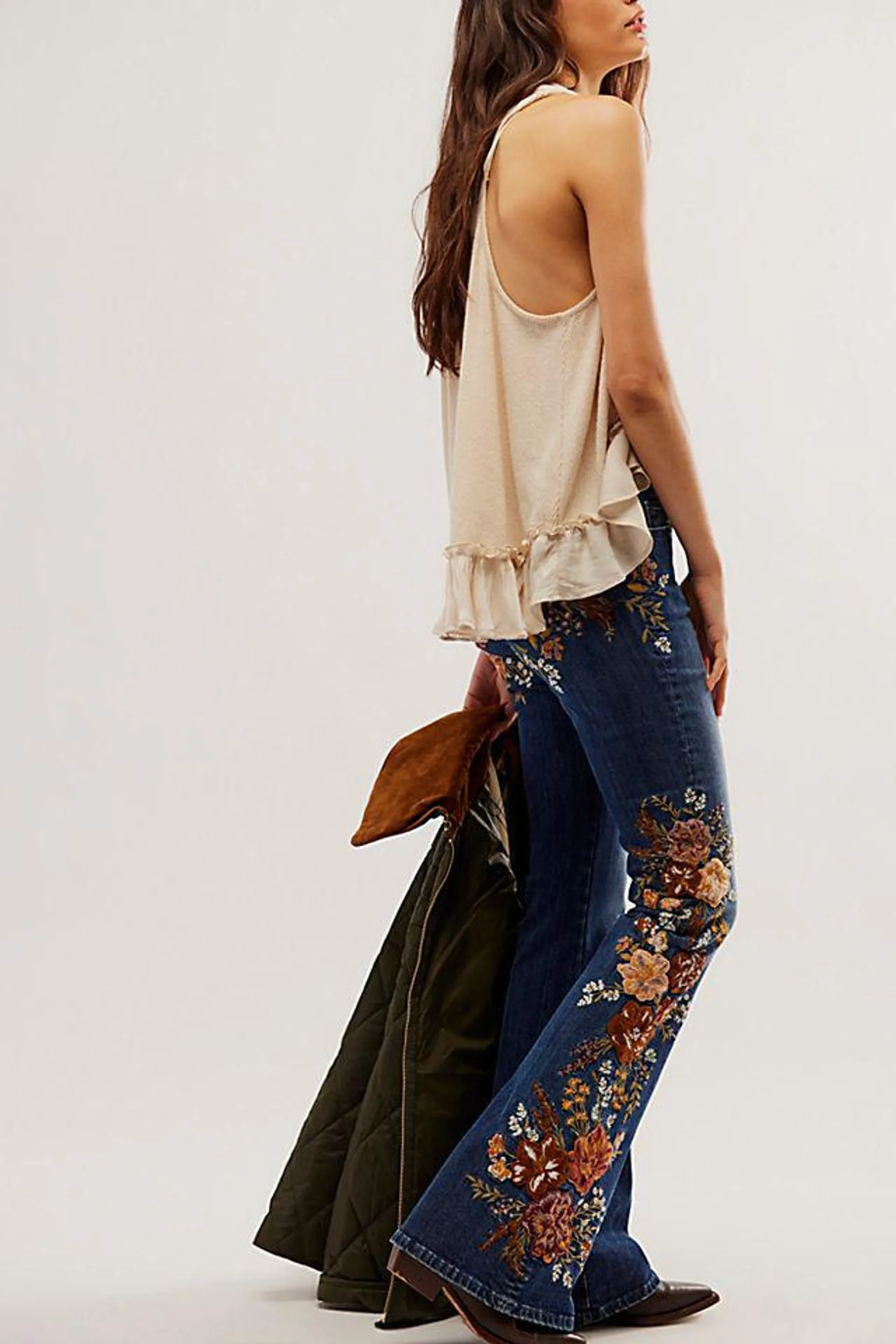 Driftwood Farrah Embroidered Flare Jeans