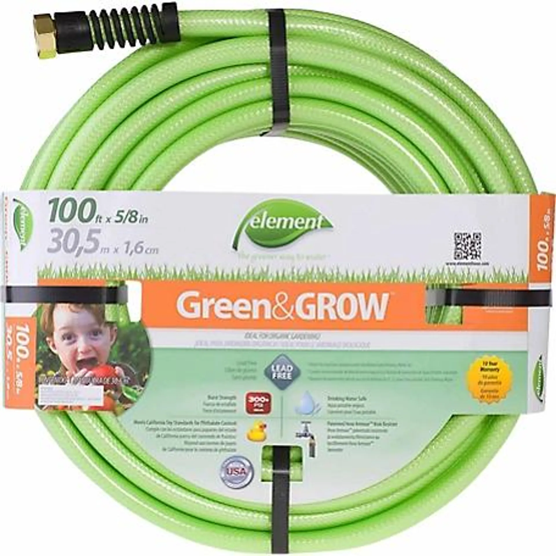 Element 5/8 in. x 100 ft. Green&GROW Medium-Duty Garden Hose