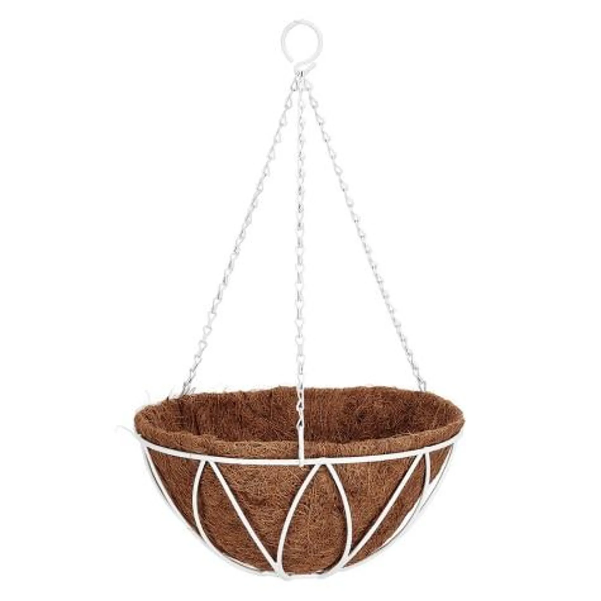 Decorative Hanging Wire Basket Planter with Coco Liner, 12"