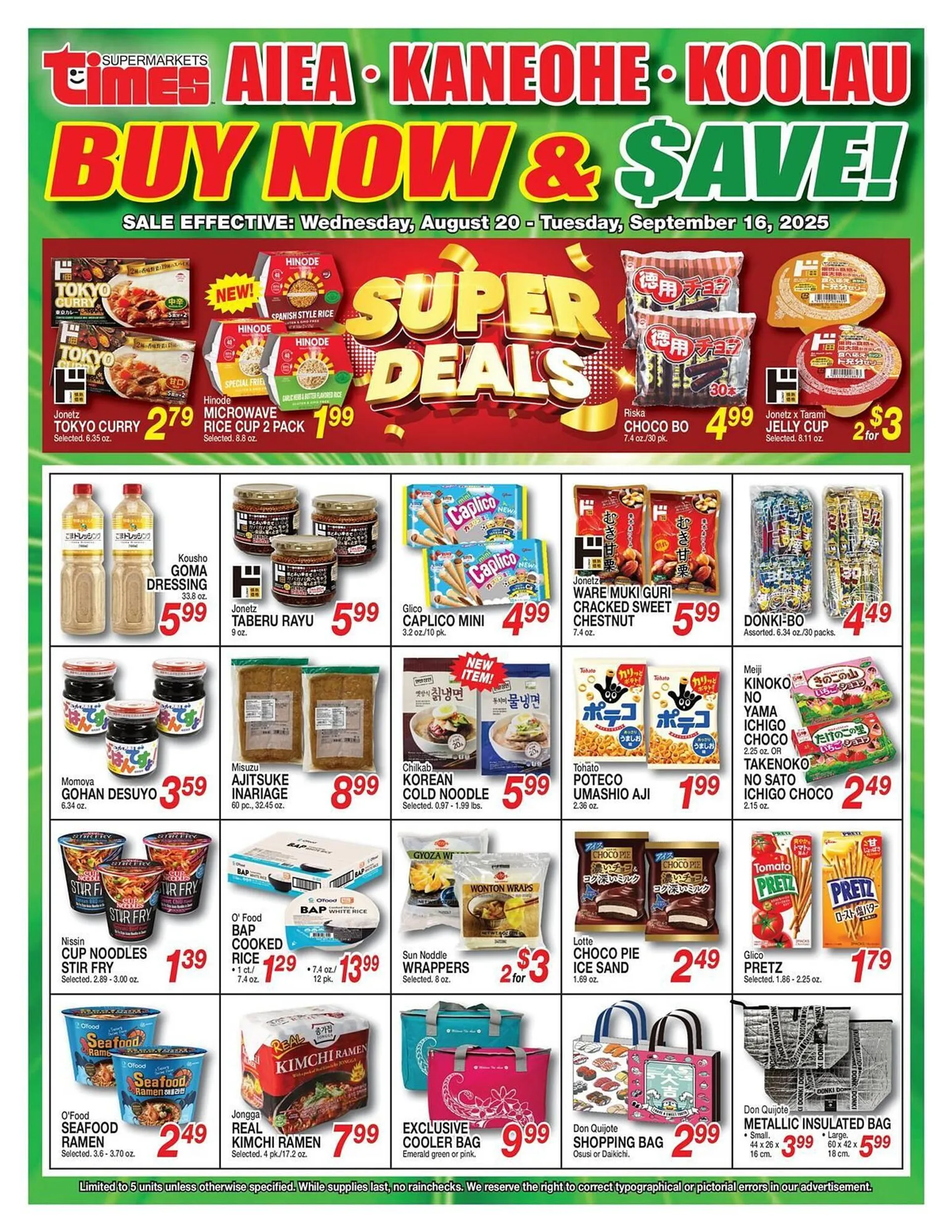 Weekly ad Times Supermarkets Weekly Ad from August 20 to September 16 2025 - Page 1