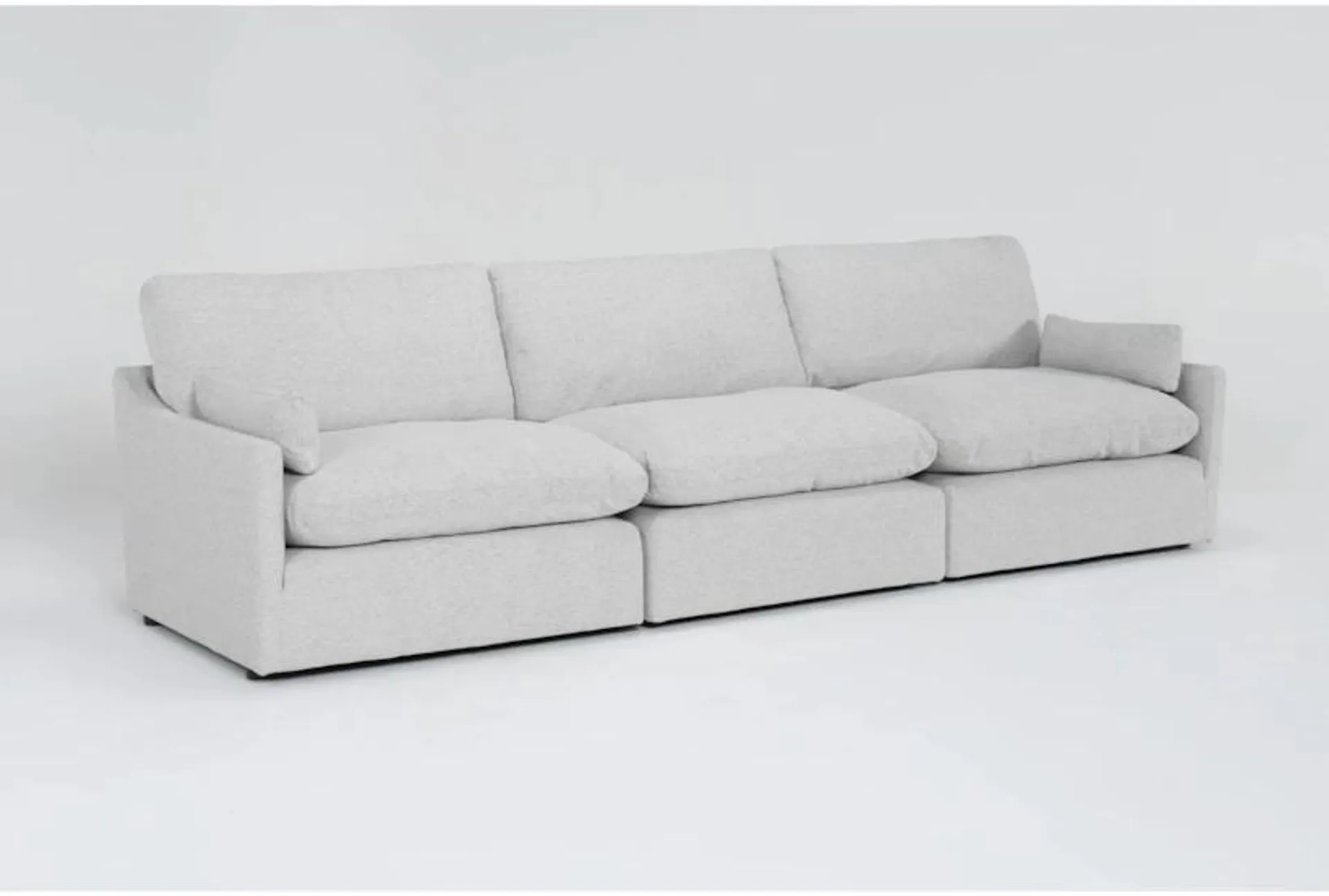 Alana Linen Grey Fabric Modular 3 Piece Sofa