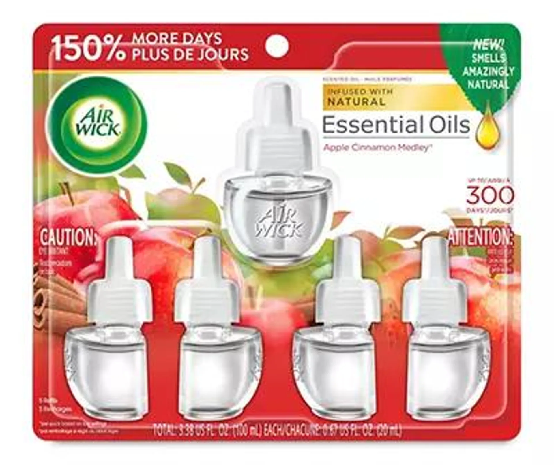 Apple Cinnamon Medley Scented Oil Refills, 5-Pack