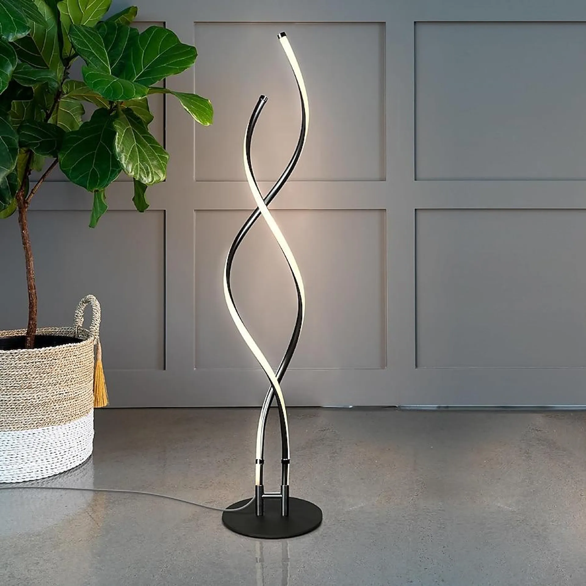 Brightech 60-in Classic Black Stick Floor Lamp