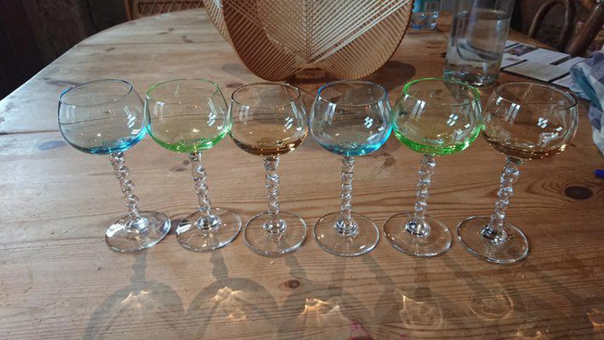 Cristal Colored Glass, Set of 6