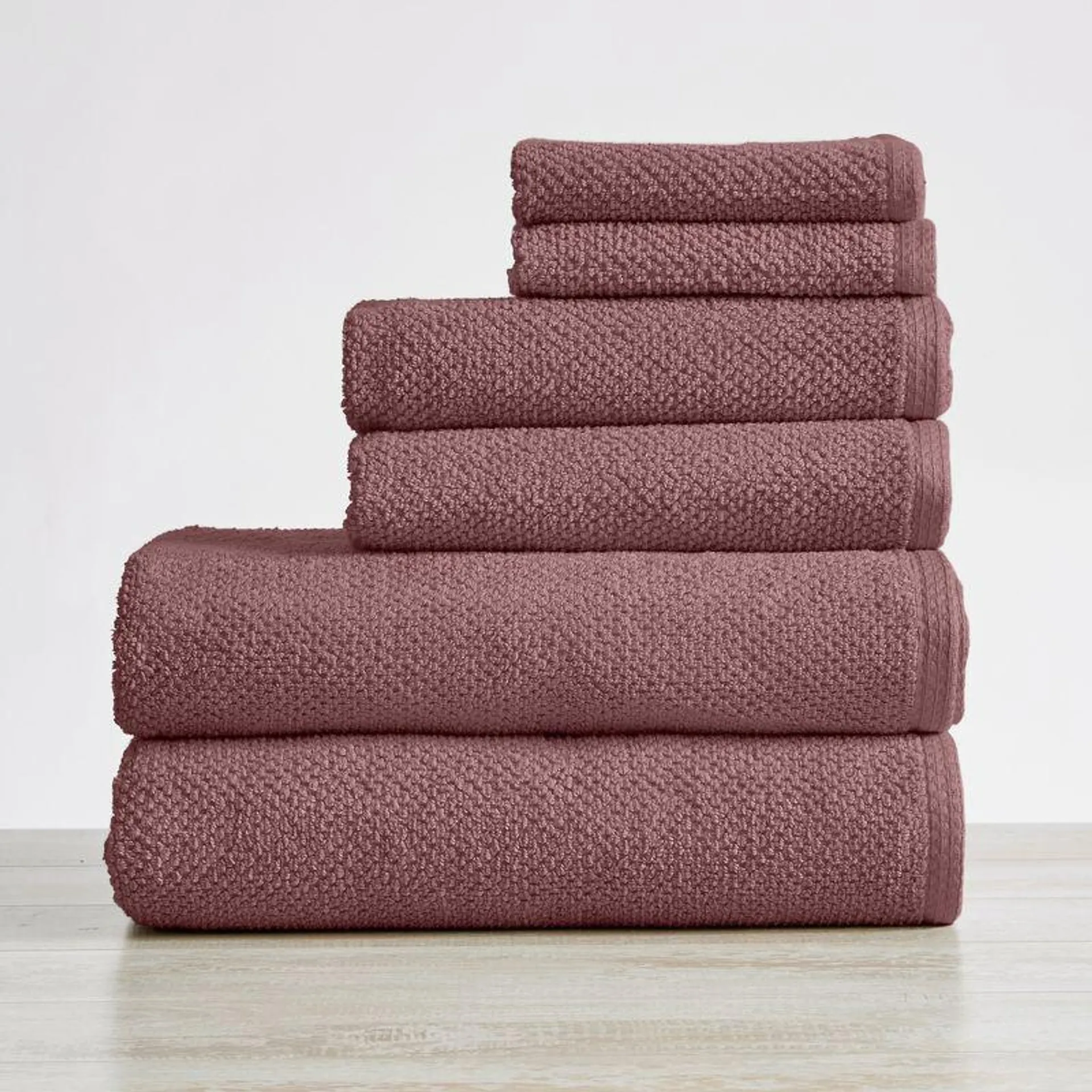 Great Bay Home Cotton Popcorn Textured Quick-Dry Towel Set