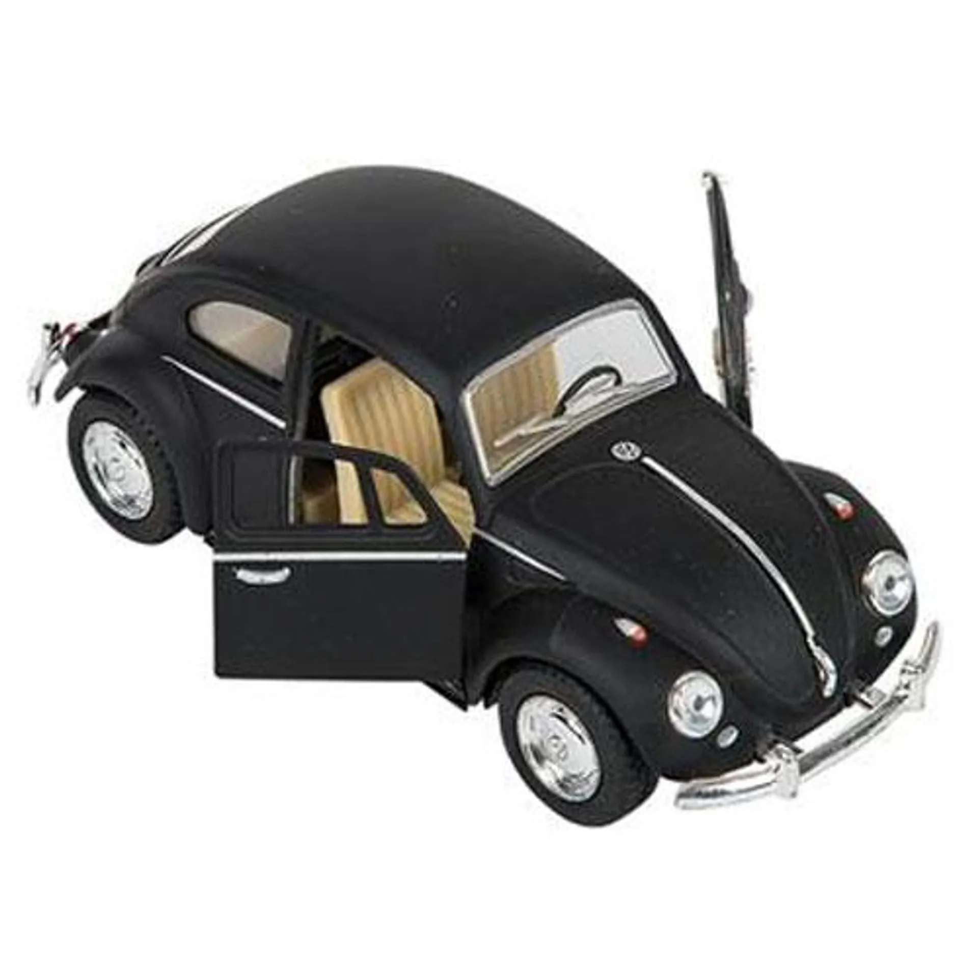 Rhode Island Novelty - Pull Back Die-Cast Metal Vehicle - 1967 VOLKSWAGEN BEETLE (Black)(5 inch)