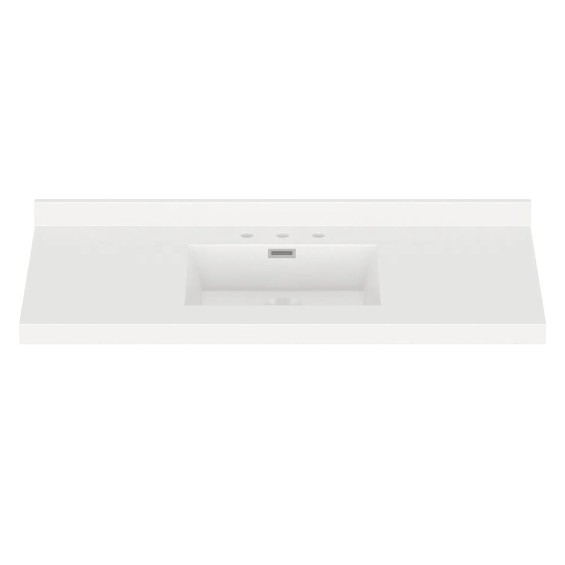 MagickWoods Elements 49"W x 22"D Solid White Cultured Marble Vanity Top with Rectangular Integrated Bowl