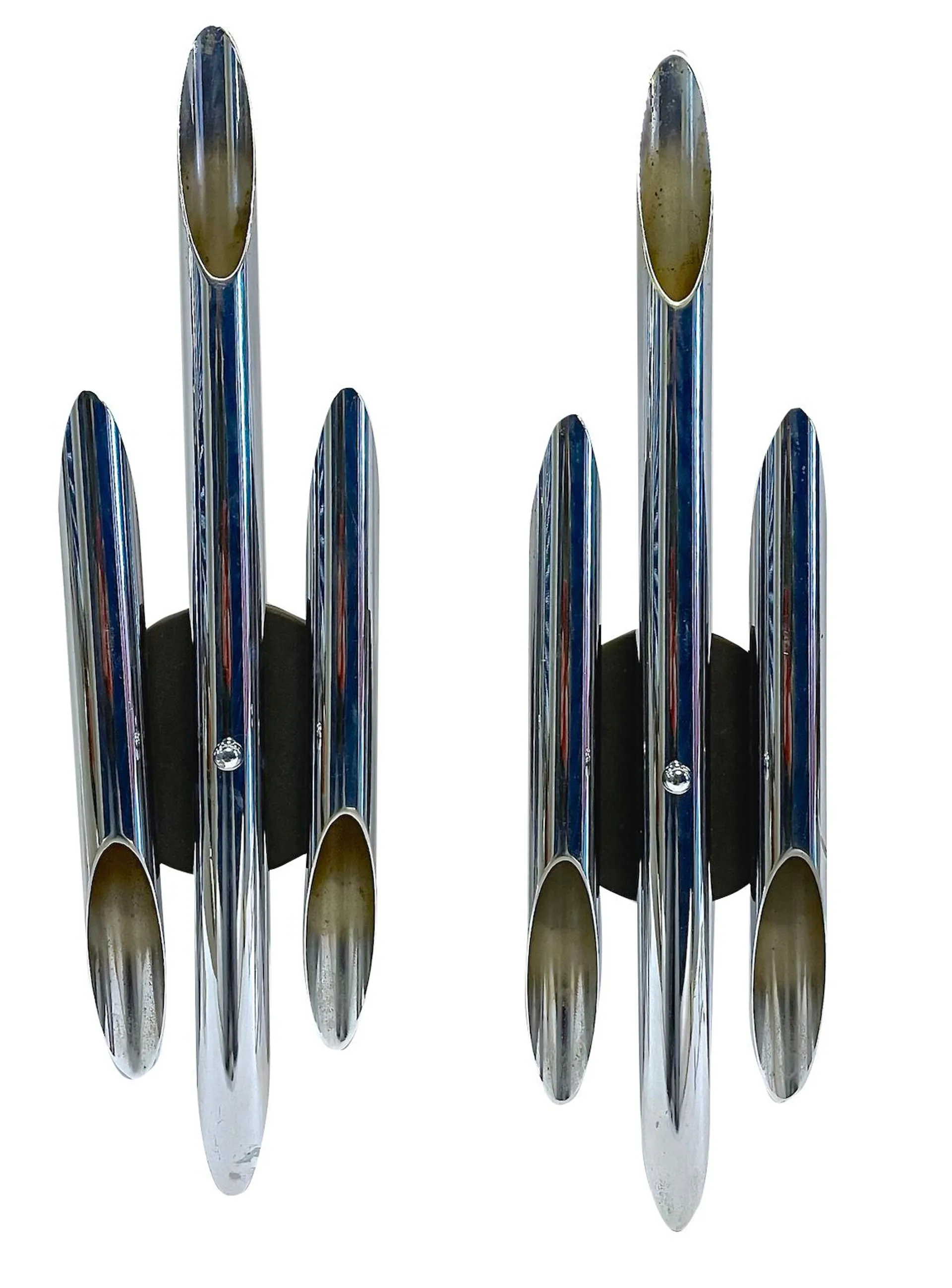 Midcentury Style Chrome Pipe Sconces, PR