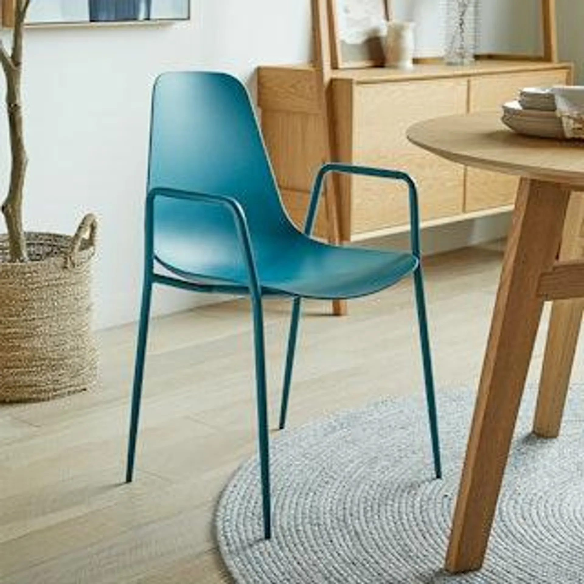 Svelti Deep Cove Teal Stackable Dining Armchair