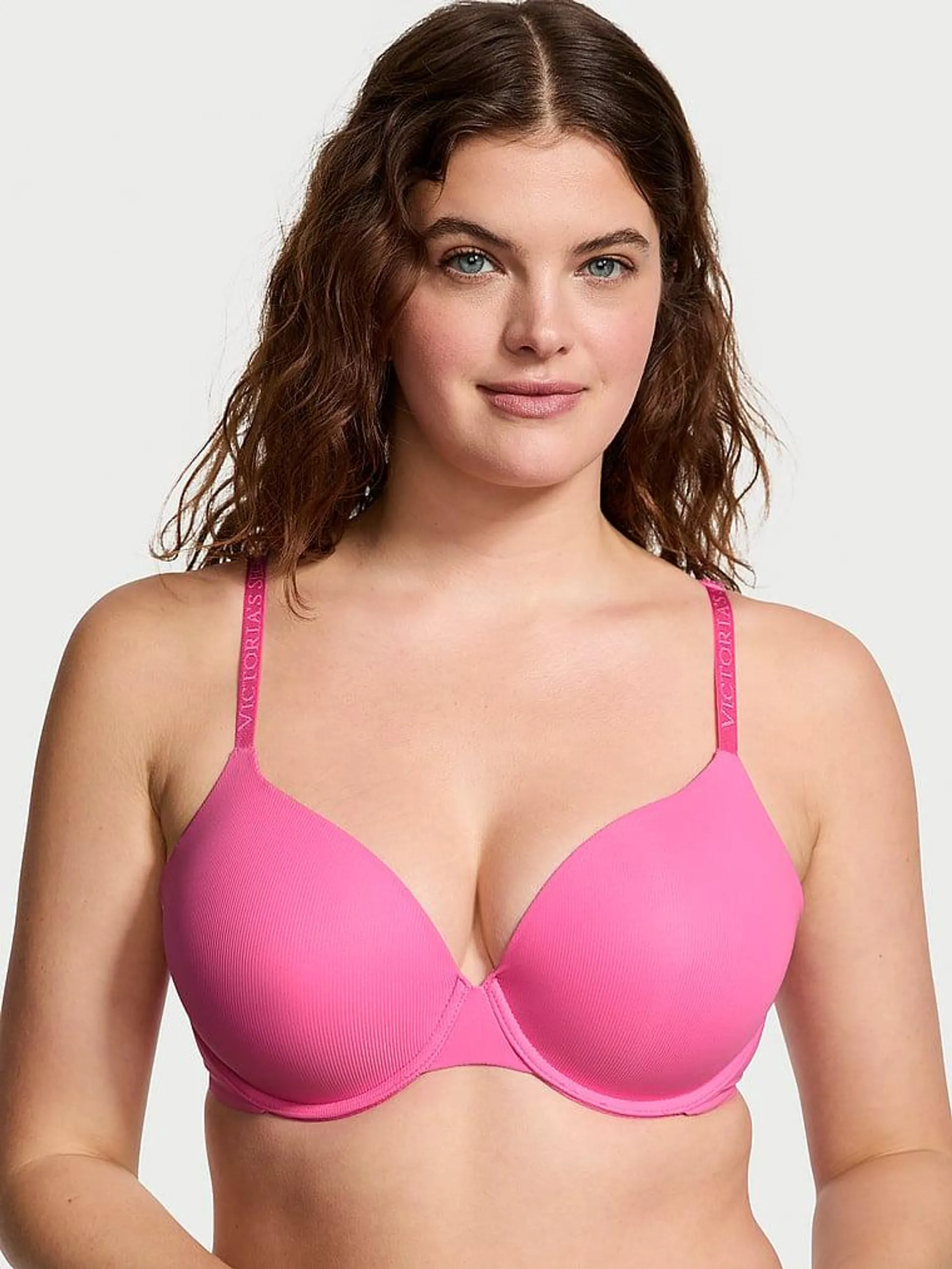 Lightly Lined Full-Coverage Micro-Rib Bra