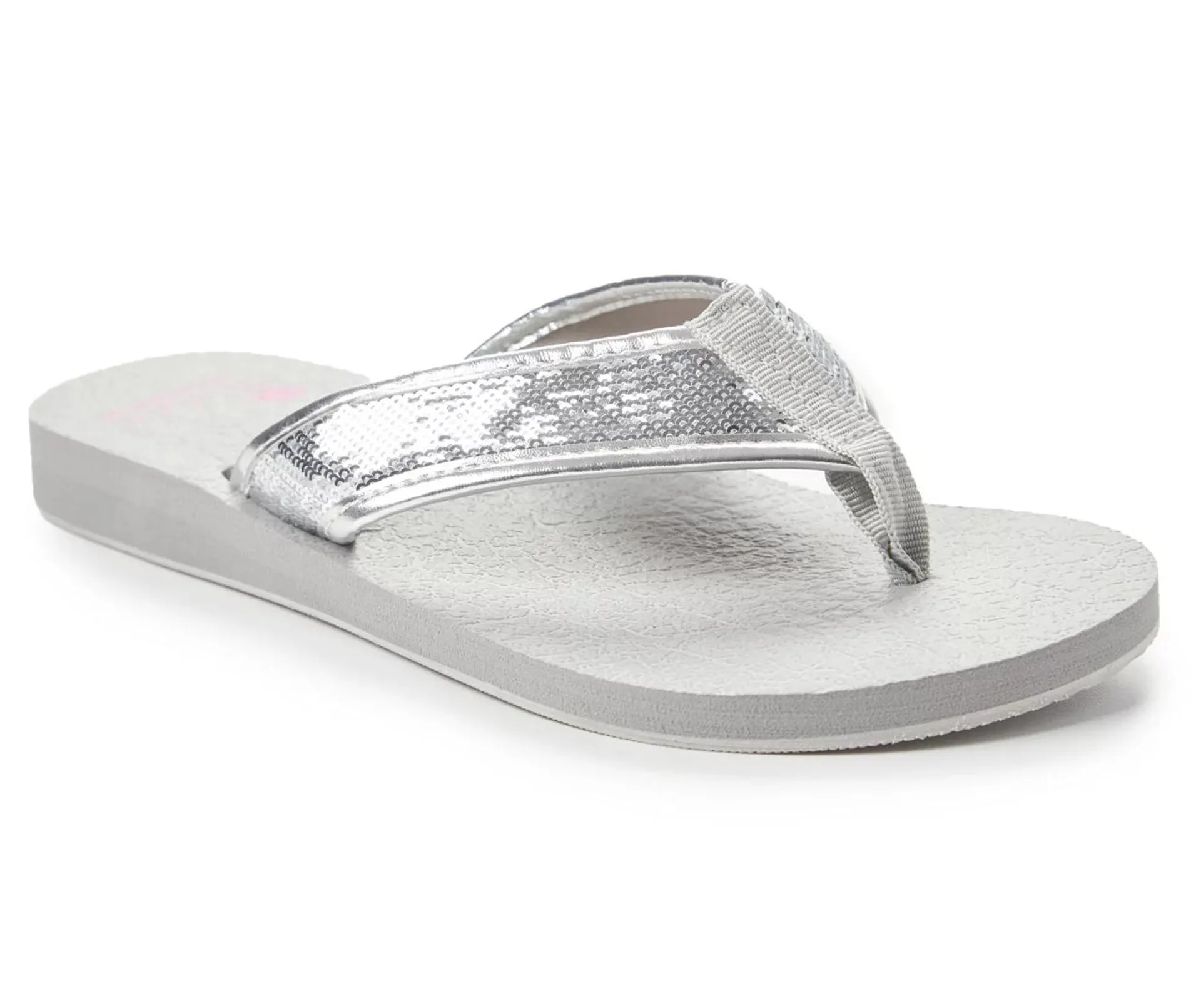 Women's Gray Sequin Thong Sandal