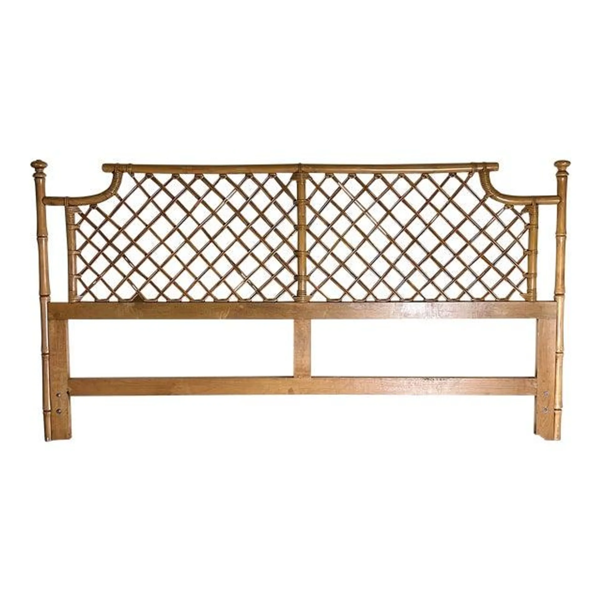 Ficks Reed Pagoda Style Bamboo & Rattan King Headboard