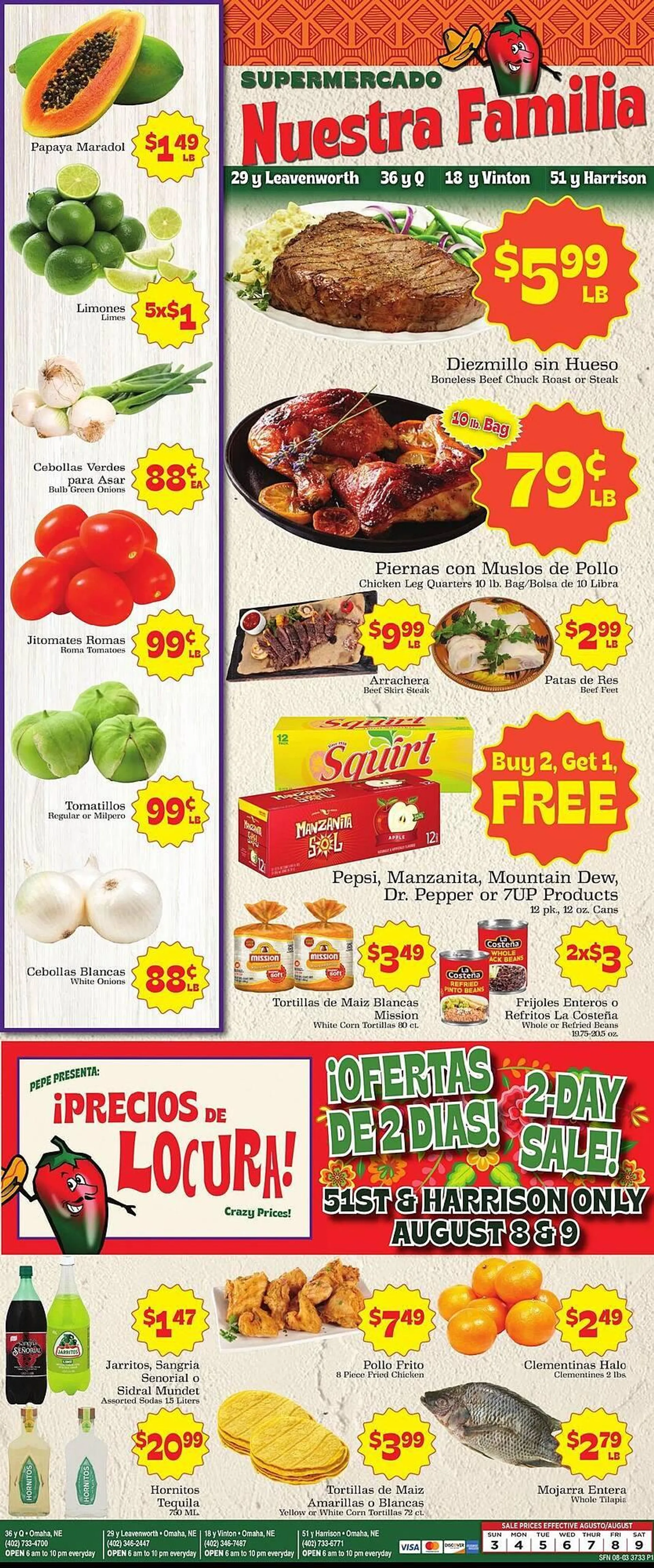 Weekly ad Supermercado Nuestra Familia Weekly Ad from August 3 to August 9 2025 - Page 1