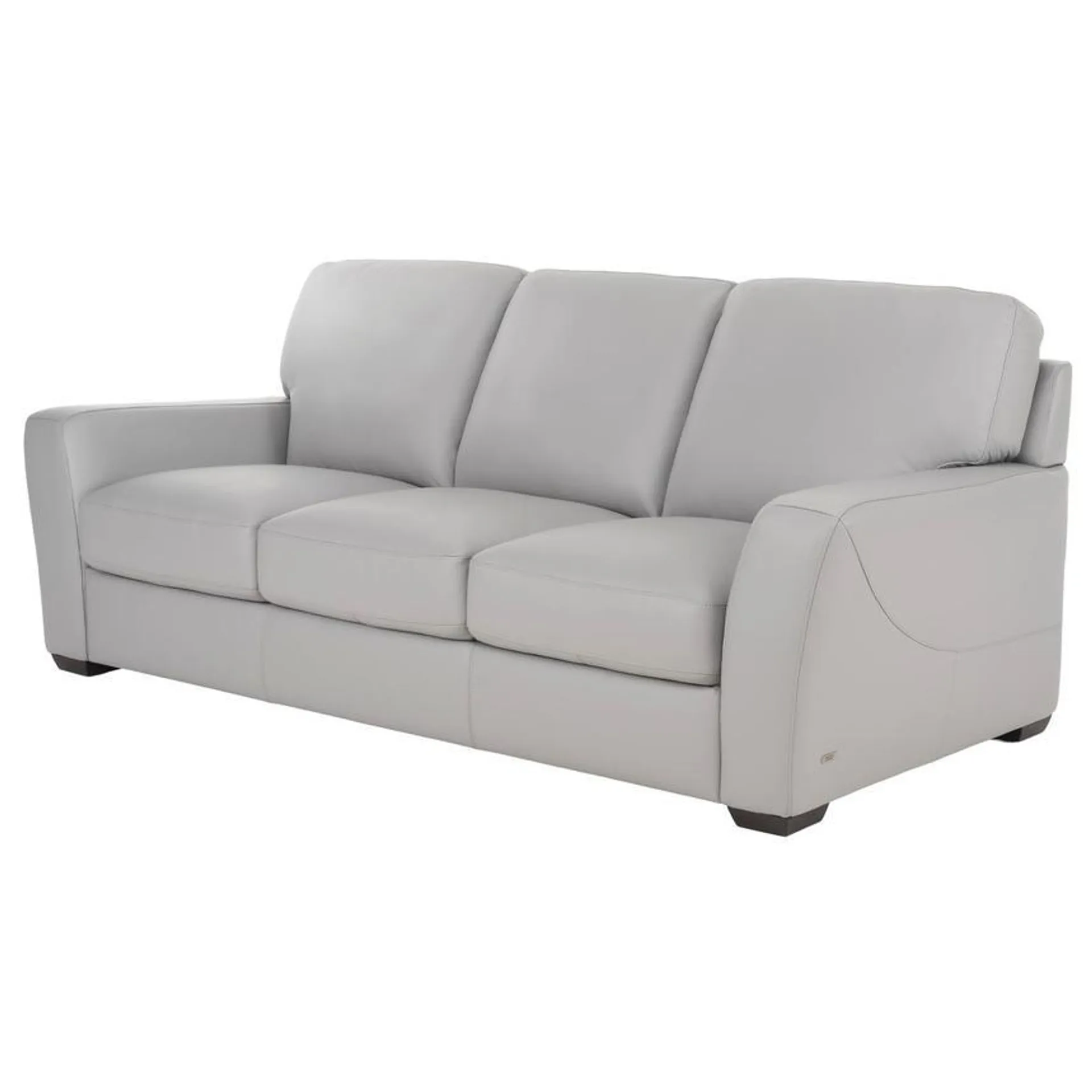 Amadeo Light Gray Leather Sofa by Natuzzi Editions