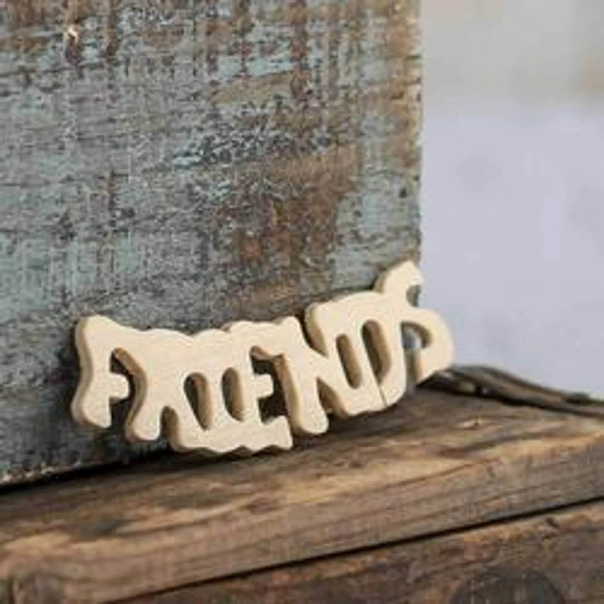 Unfinished Wood "Friends" Cutout