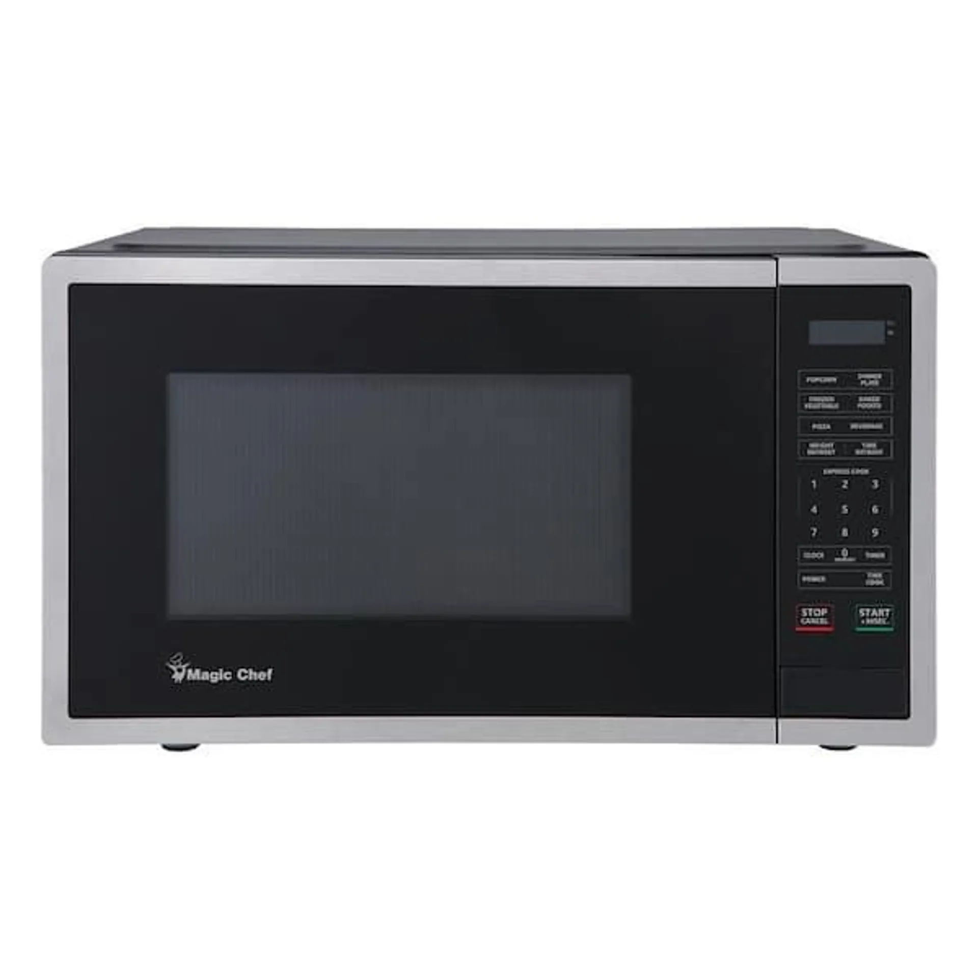 18.6 in W, 0.9 cu. ft. Countertop Microwave, in Stainless Steel with 900-Watt Cooking Power