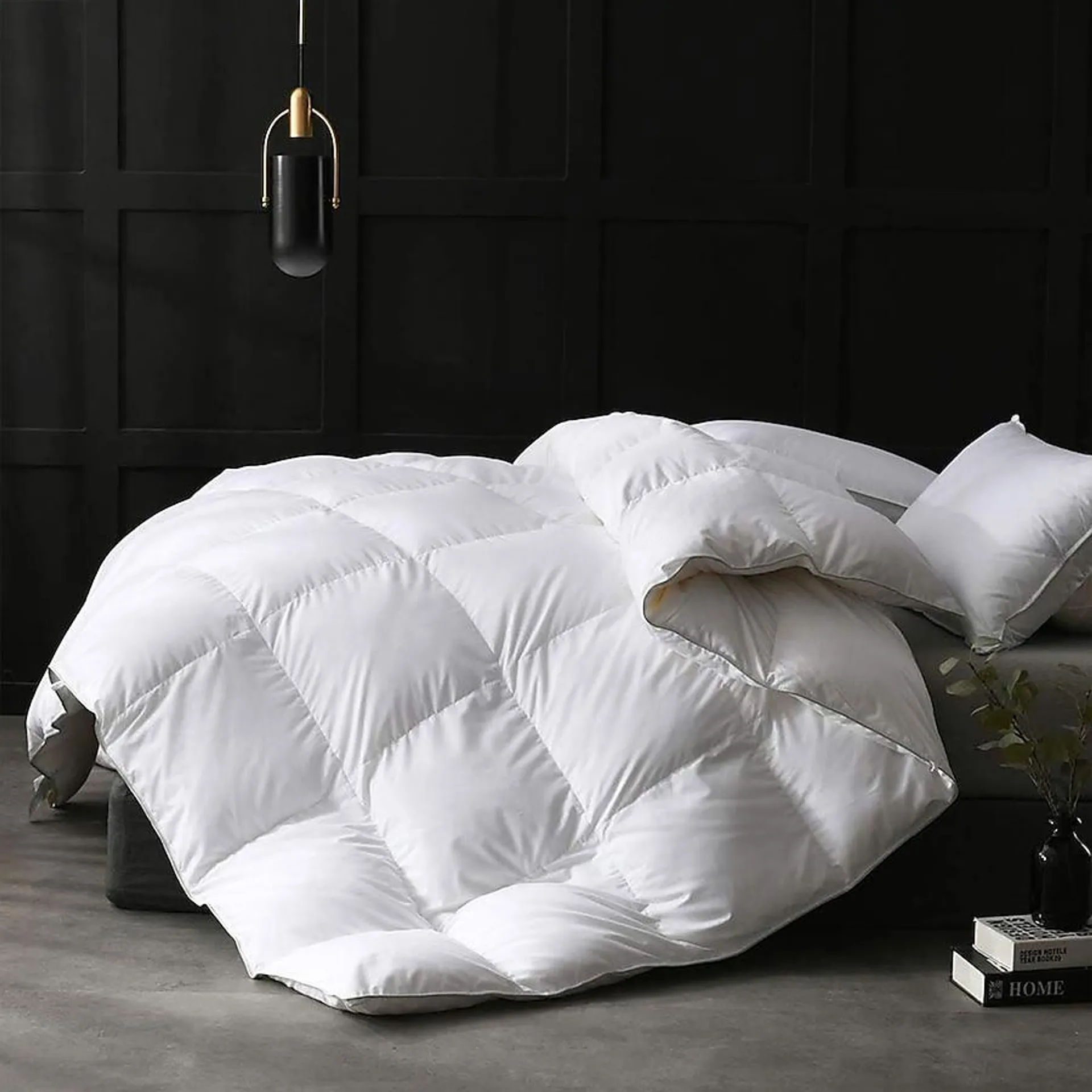 APSMILE King Size Heavyweight Feathers Down Comforter with Ultra Soft Poly Cotton for Bedding Duvets with Down Comforters White