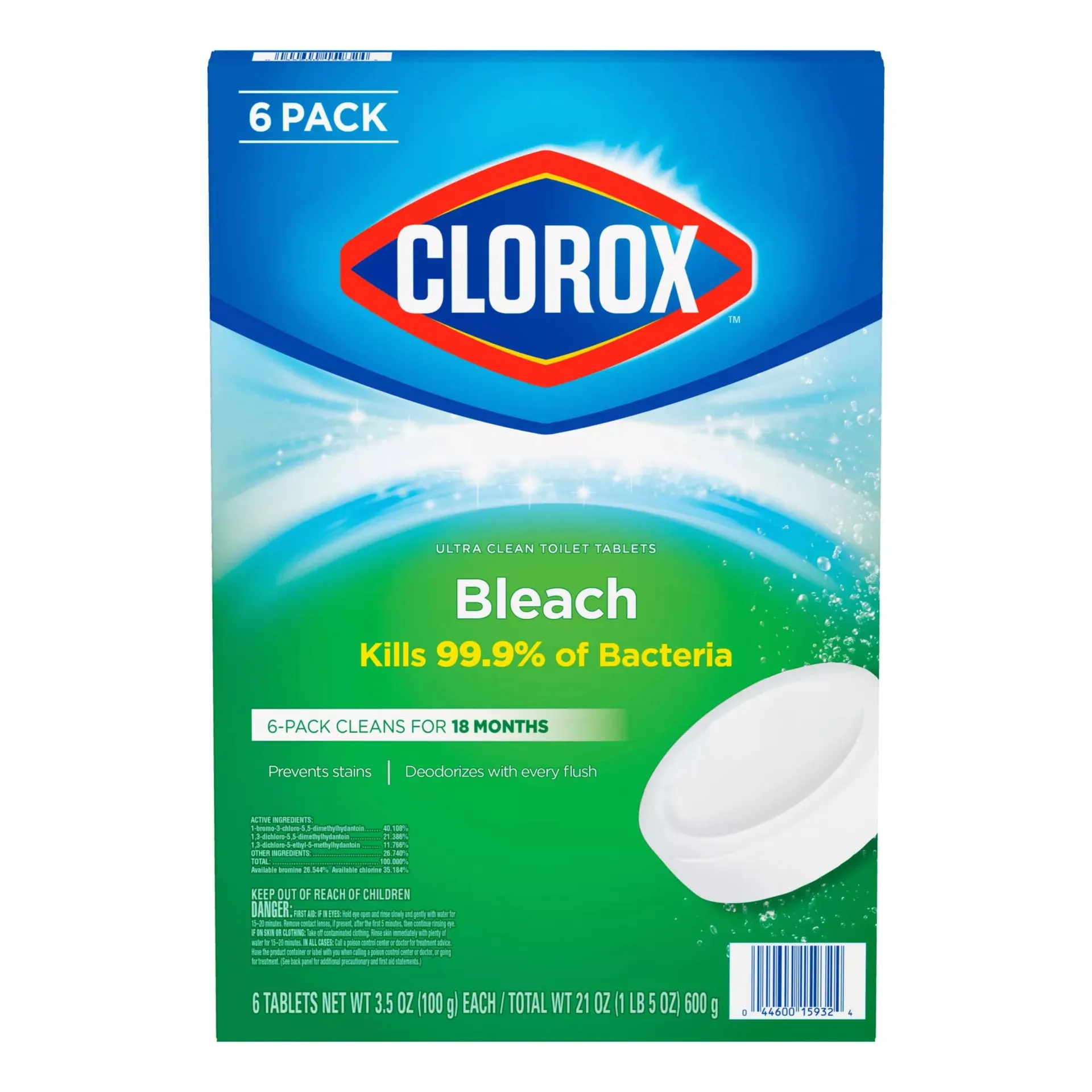 Clorox Ultra Clean Bleach Toilet Tablets, 6 ct./3.5 oz. each