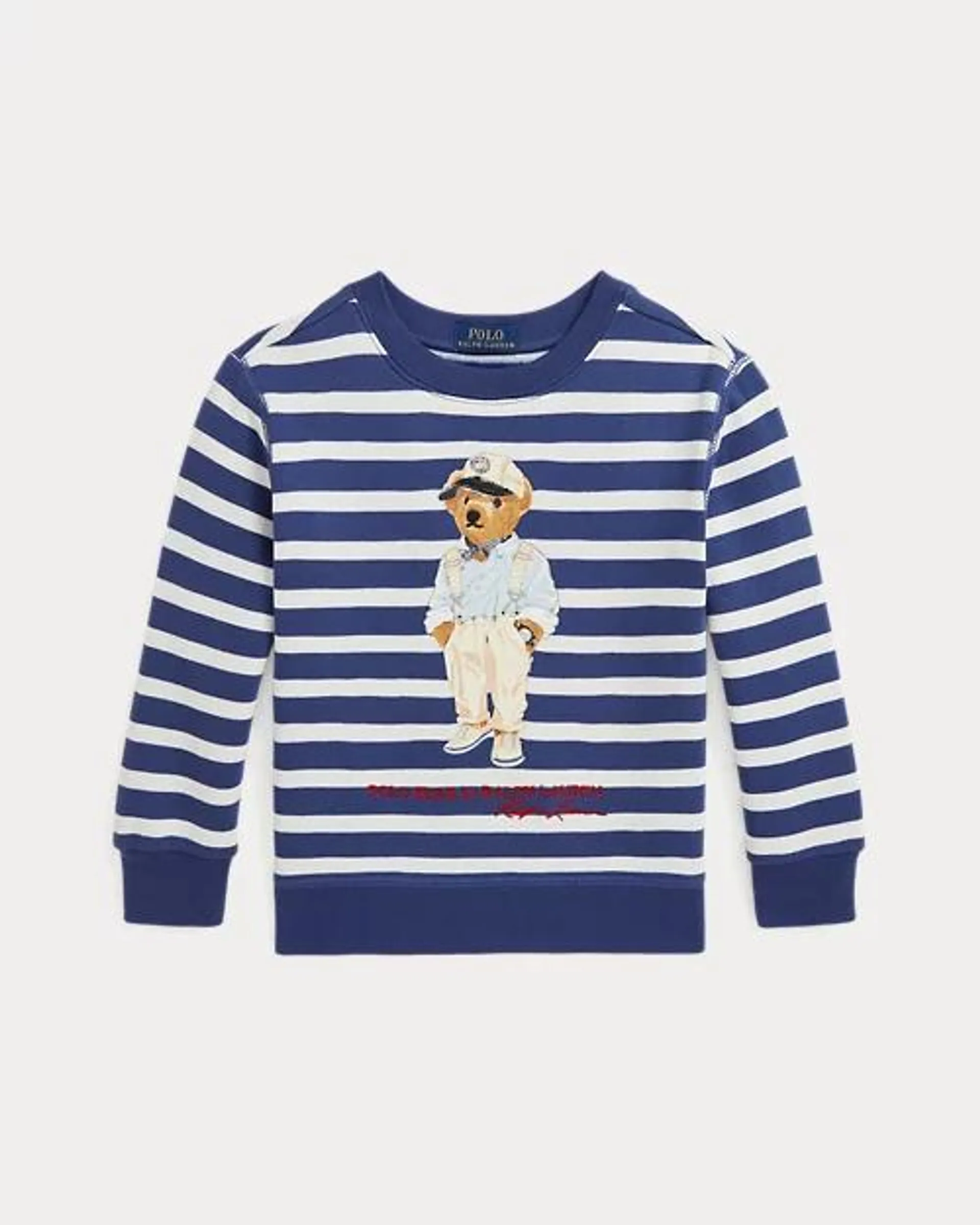 Striped Polo Bear Fleece Sweatshirt