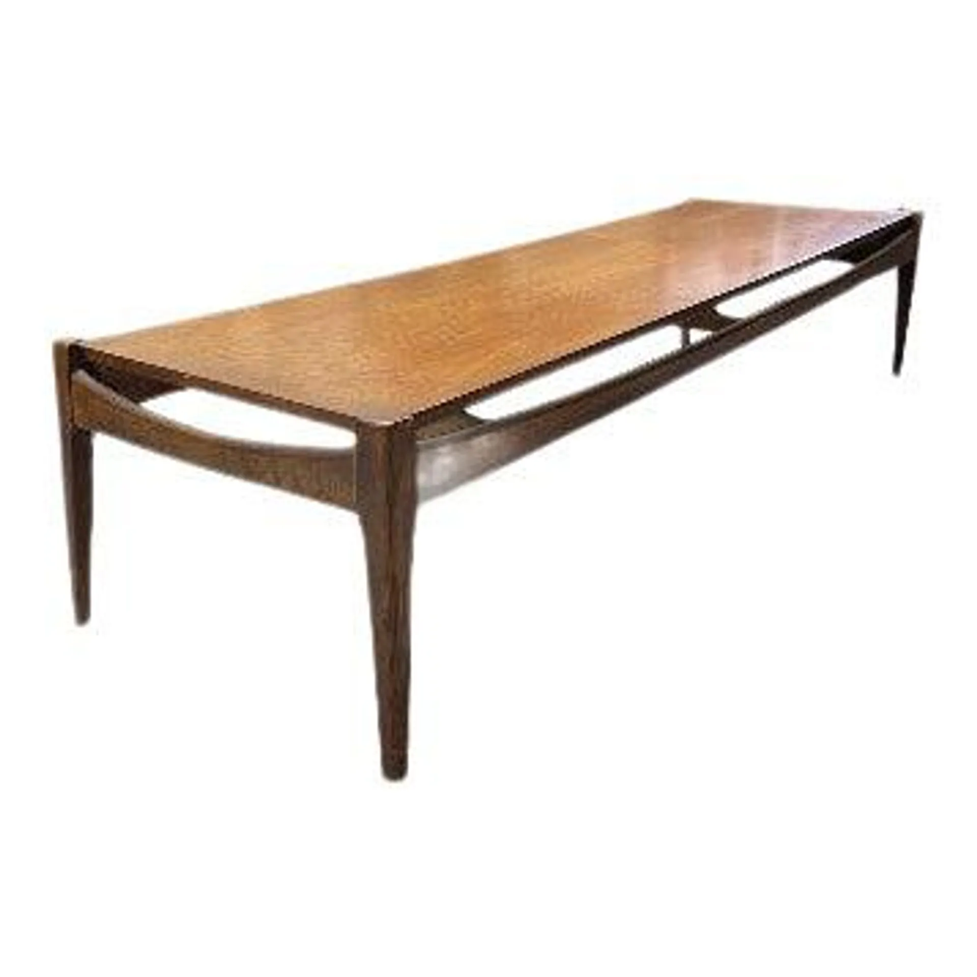 1970s Mid Century Modern Solid Wood Surfboard Coffee Table