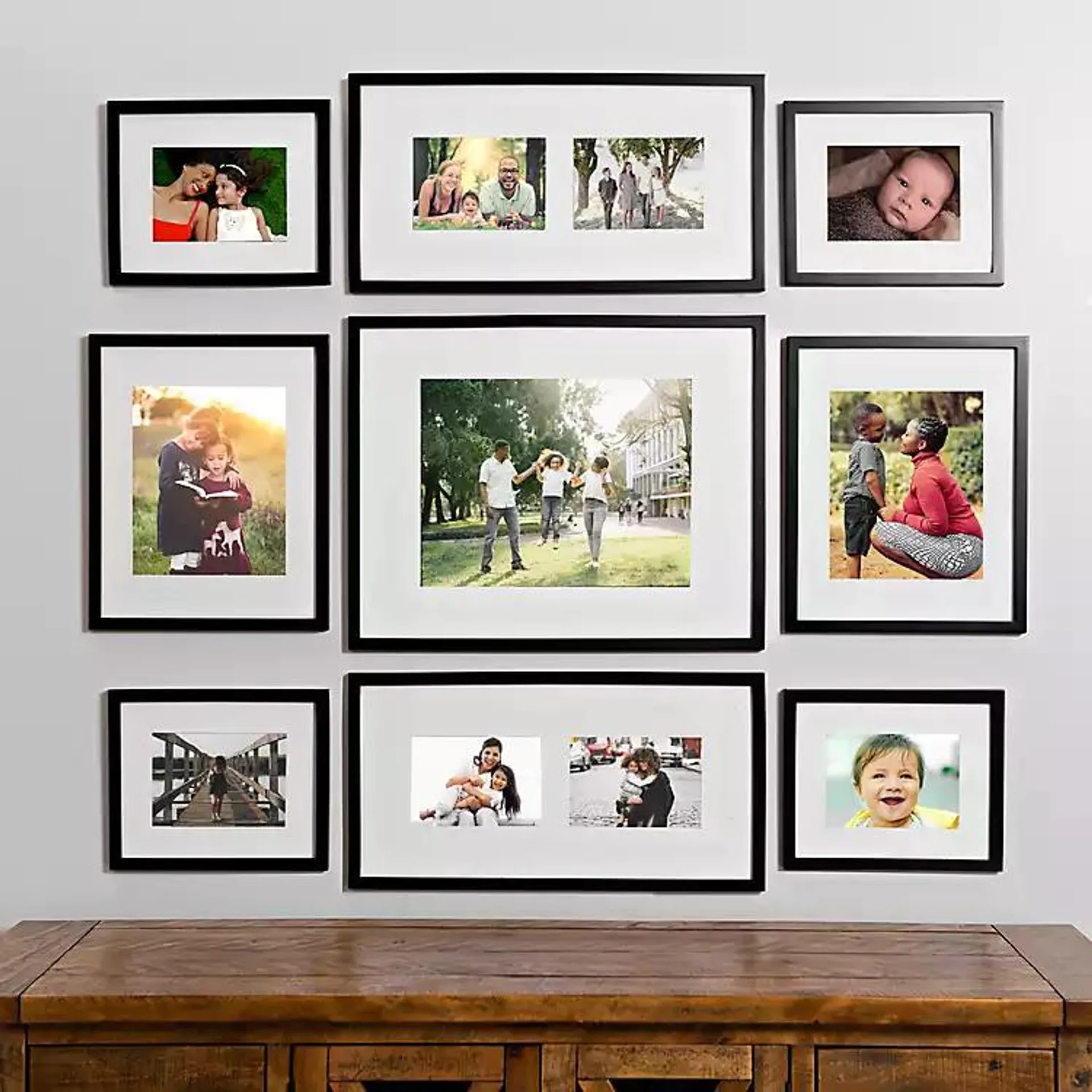 Black 9-pc. Matted Gallery Wall Picture Frame Set